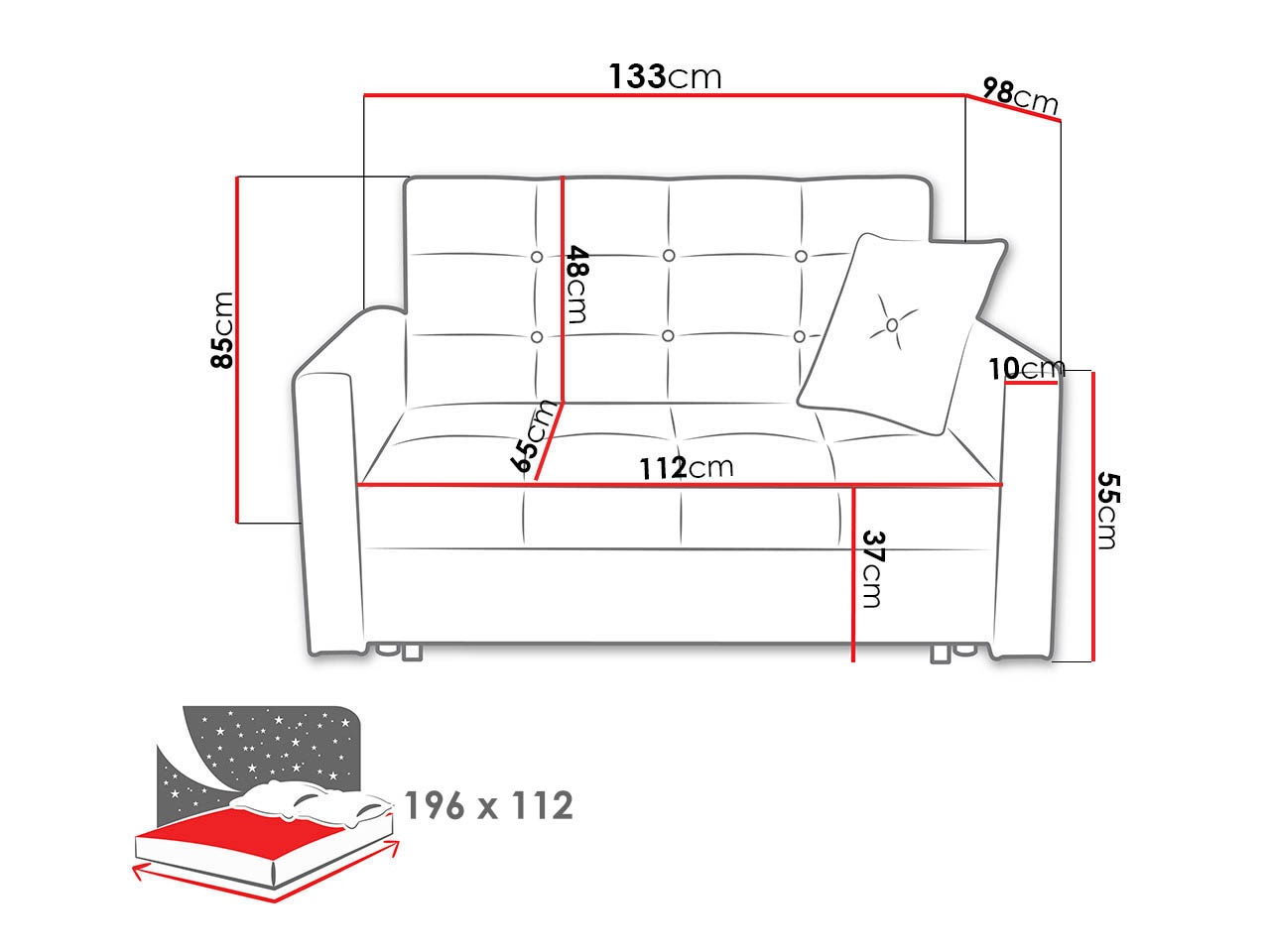 Canapé convertible Seruna II (Nazar 225.01)