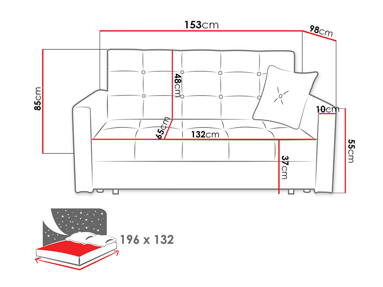 Canapé convertible Seruna III (Tatum 278)