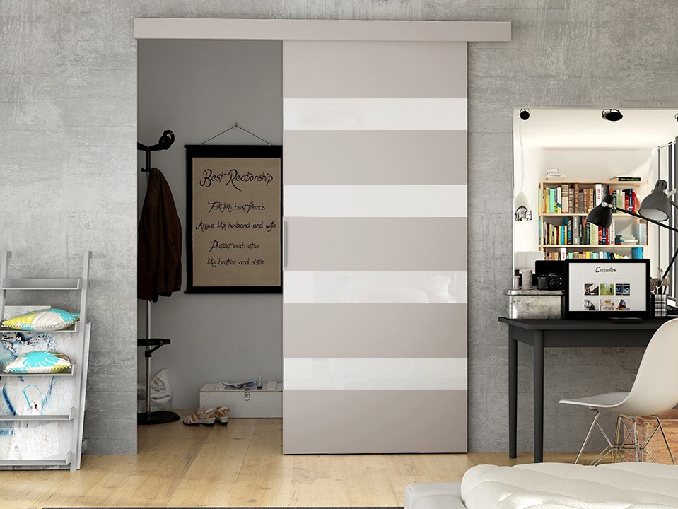Porte coulissante Closico Materia V (Cachemire + Blanc)