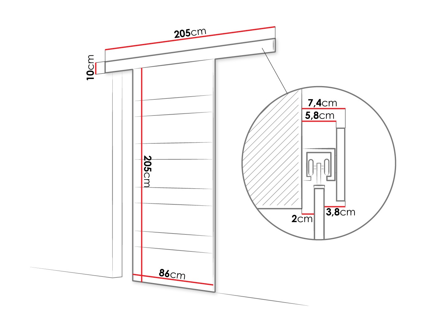 Porte coulissante Closico Materia V (Cachemire + Blanc)