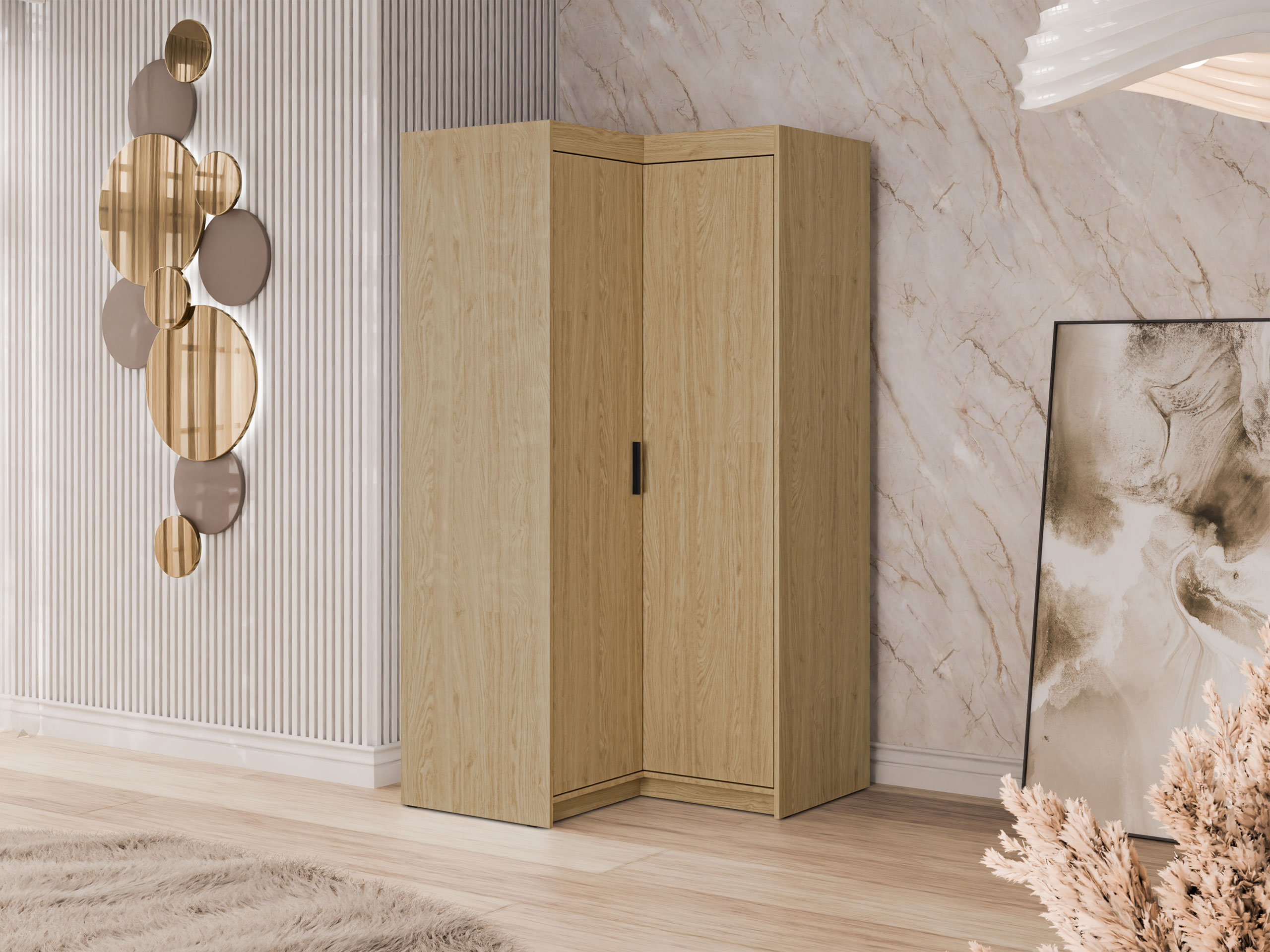 Armoire d'angle Novduni 116 (Chêne)