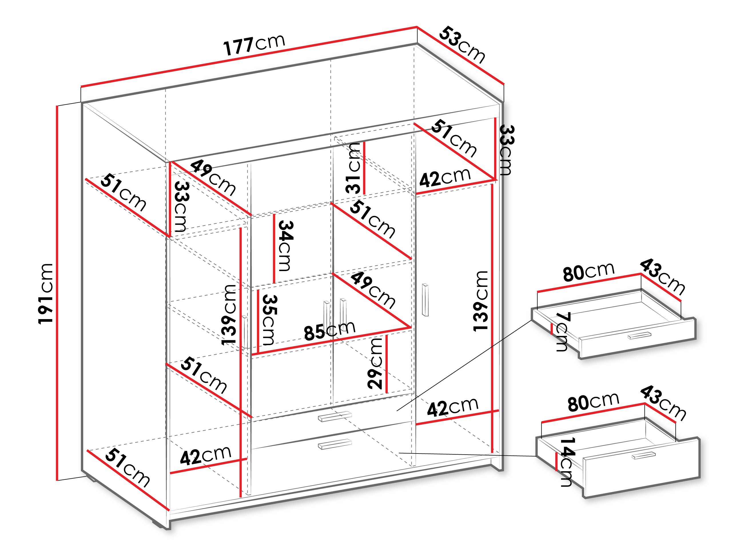 Armoire Novduni 107 (Beige)