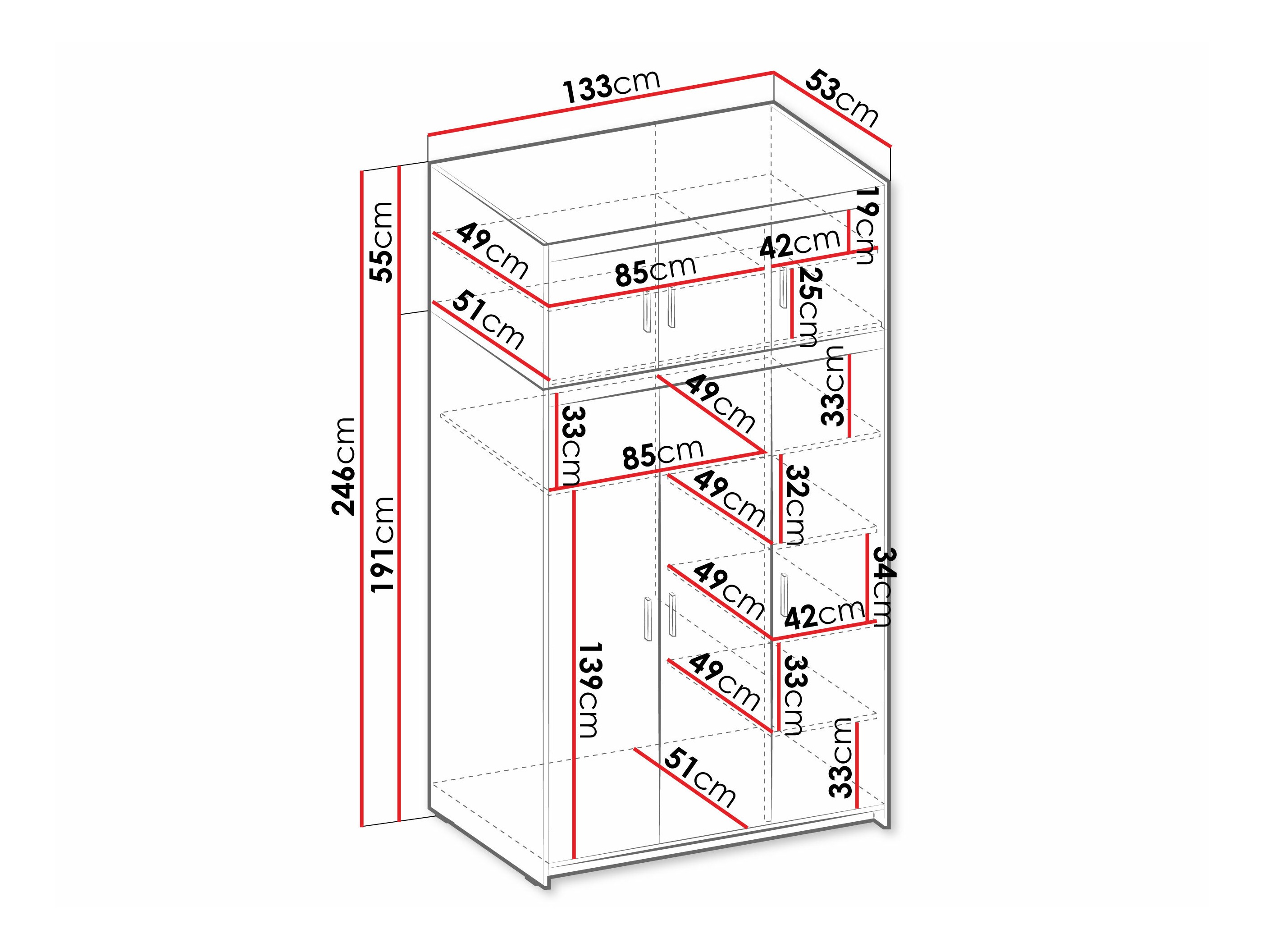 Armoire Novduni 104 (Sonoma chêne)