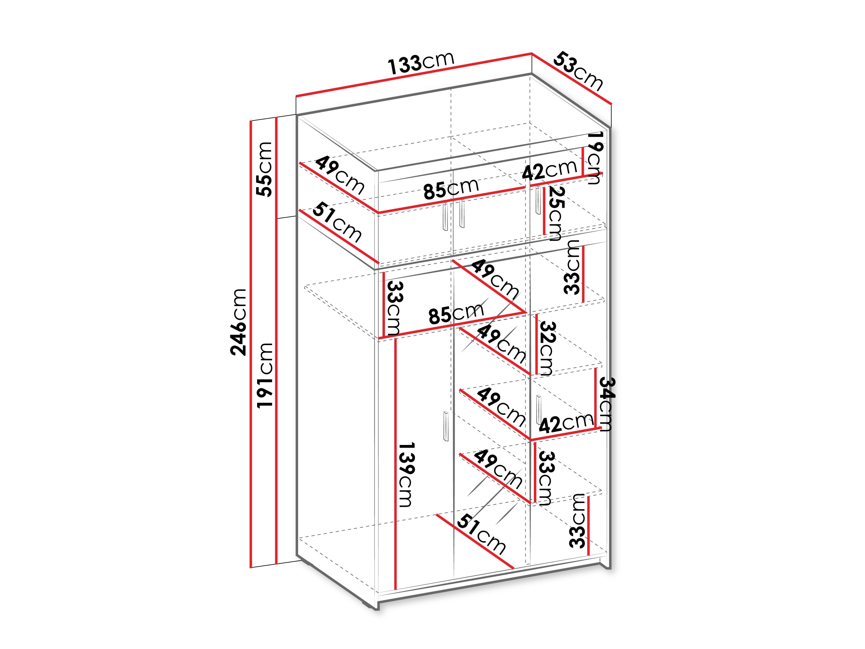 Armoire Novduni 105 (Chêne)