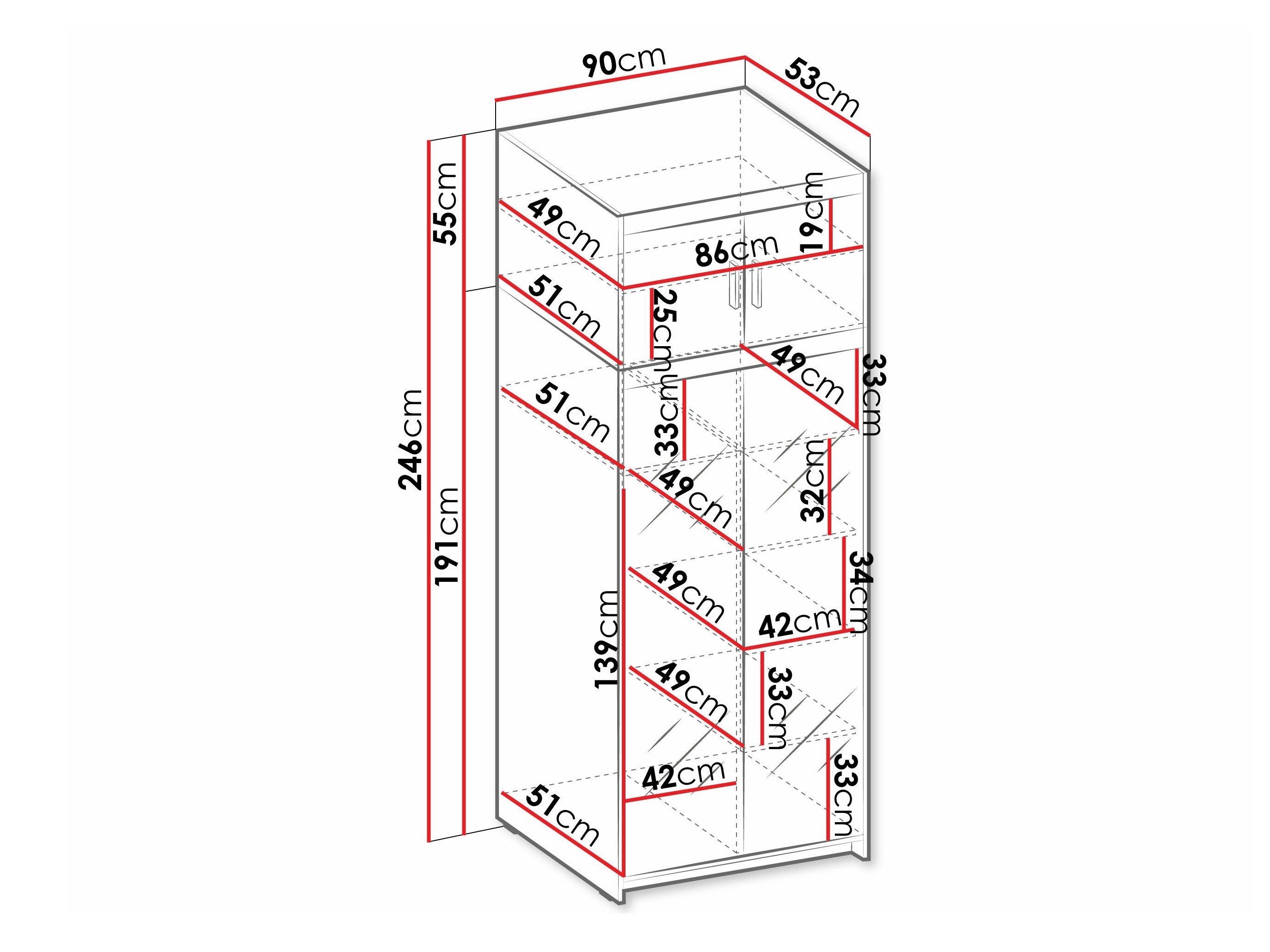 Armoire Novduni 119 (Blanc)