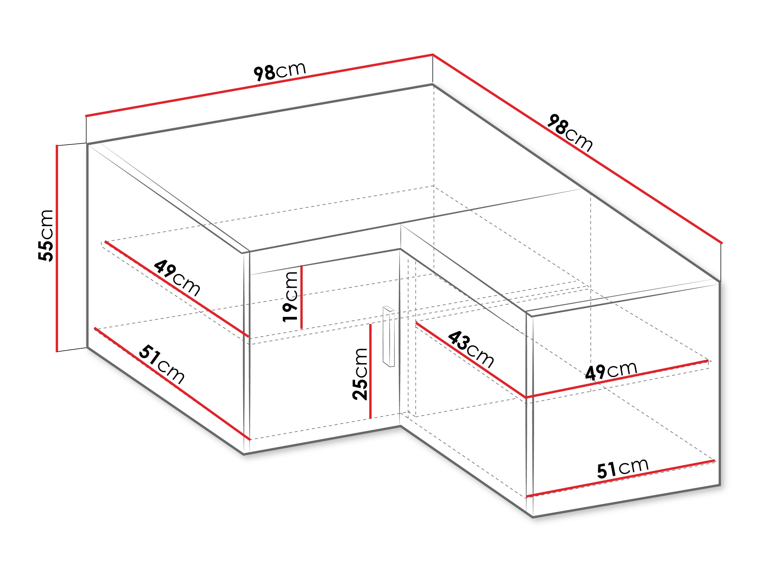 Armoire d'angle Novduni 118 (Chêne)