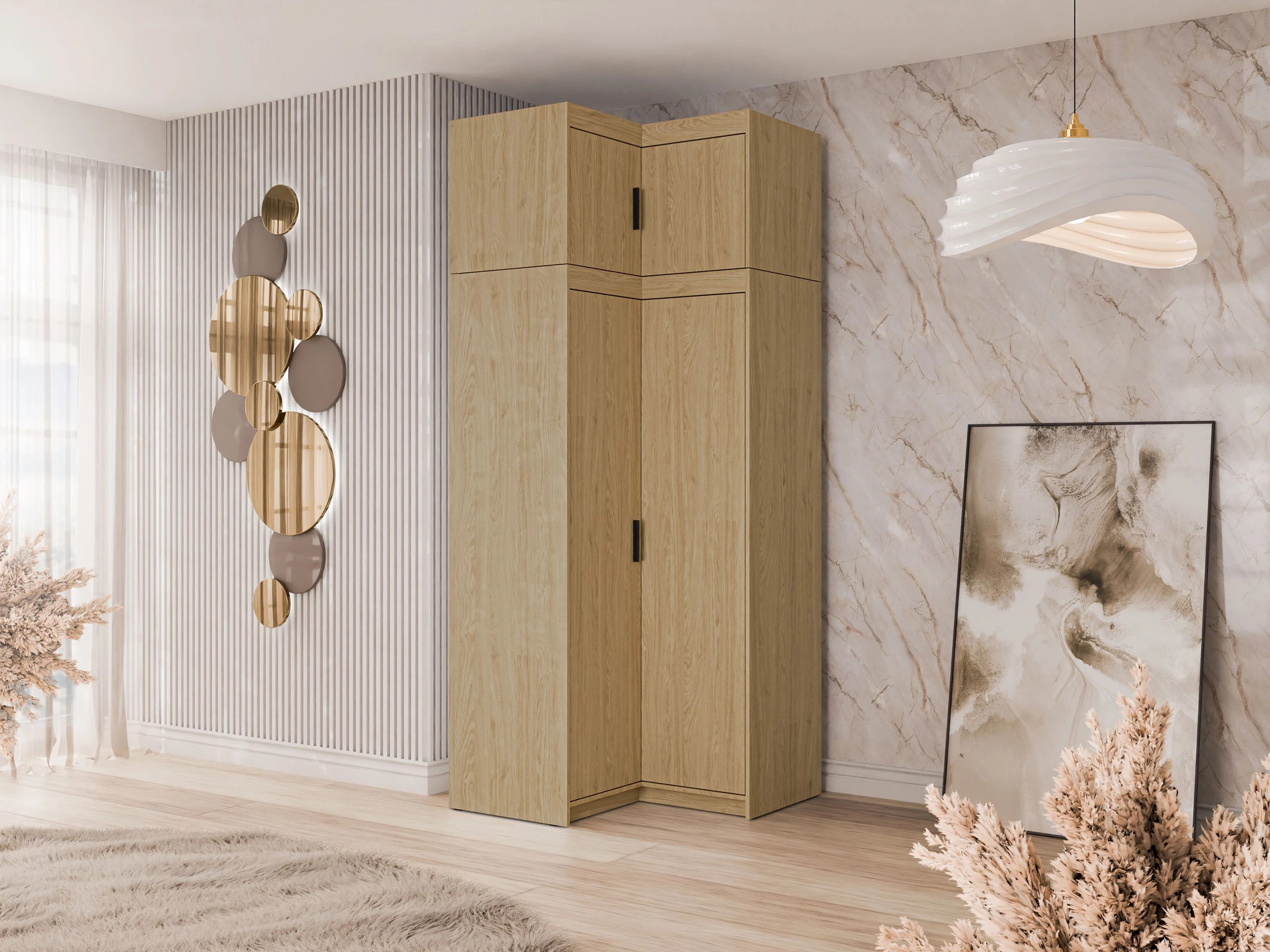 Armoire d'angle Novduni 118 (Chêne)