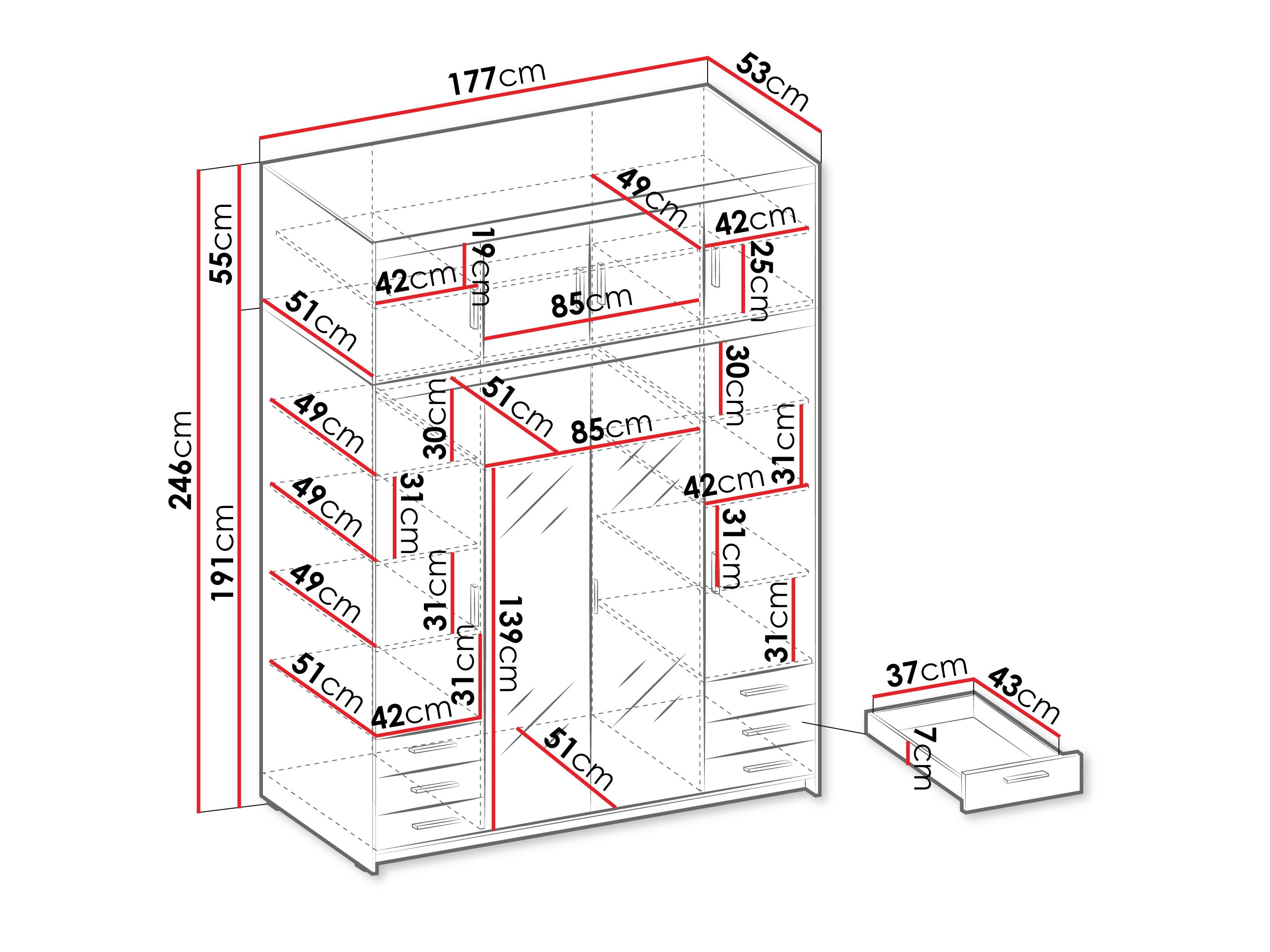 Armoire Novduni 120 (Beige)