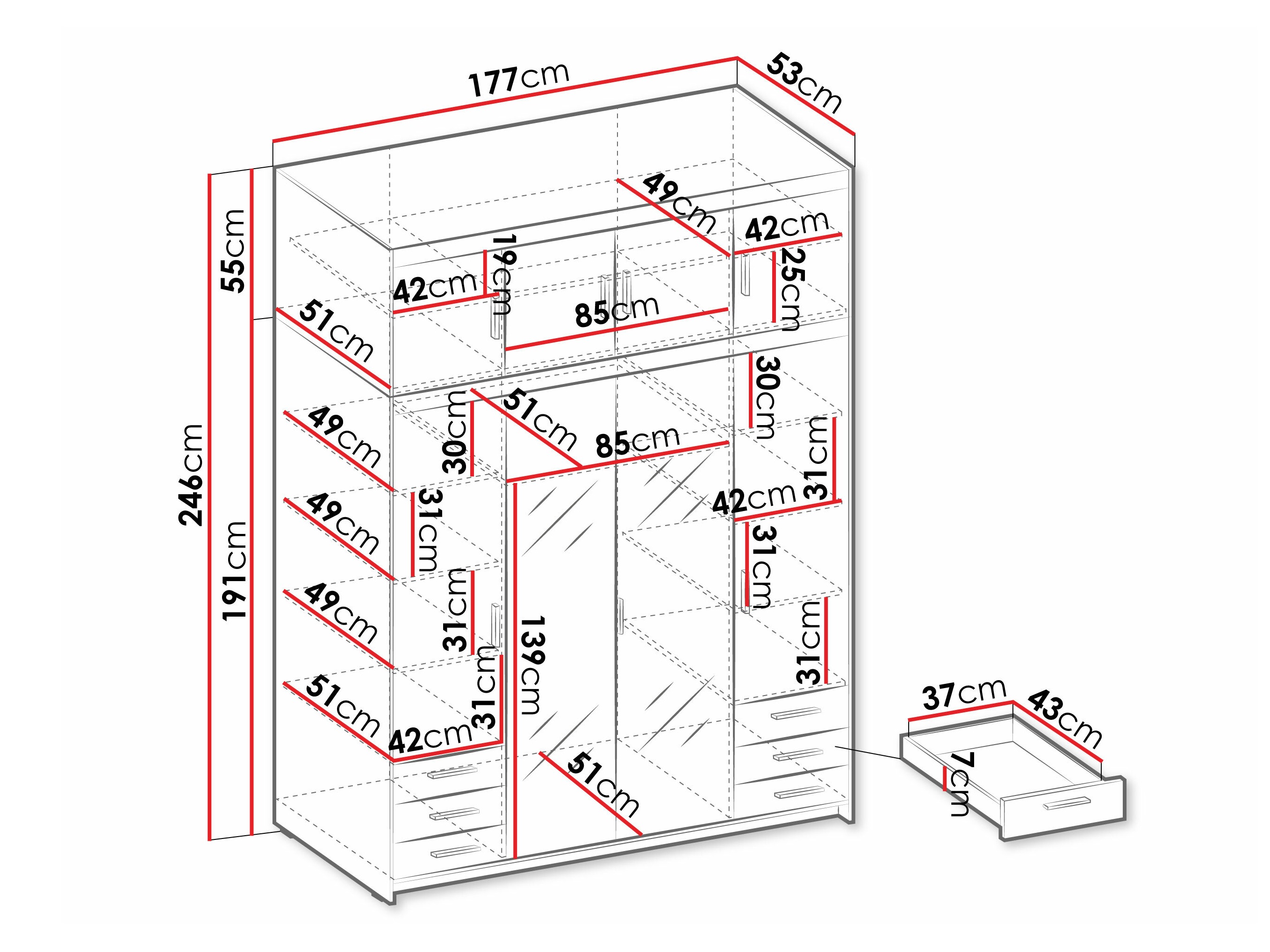 Armoire Novduni 120 (Blanc)