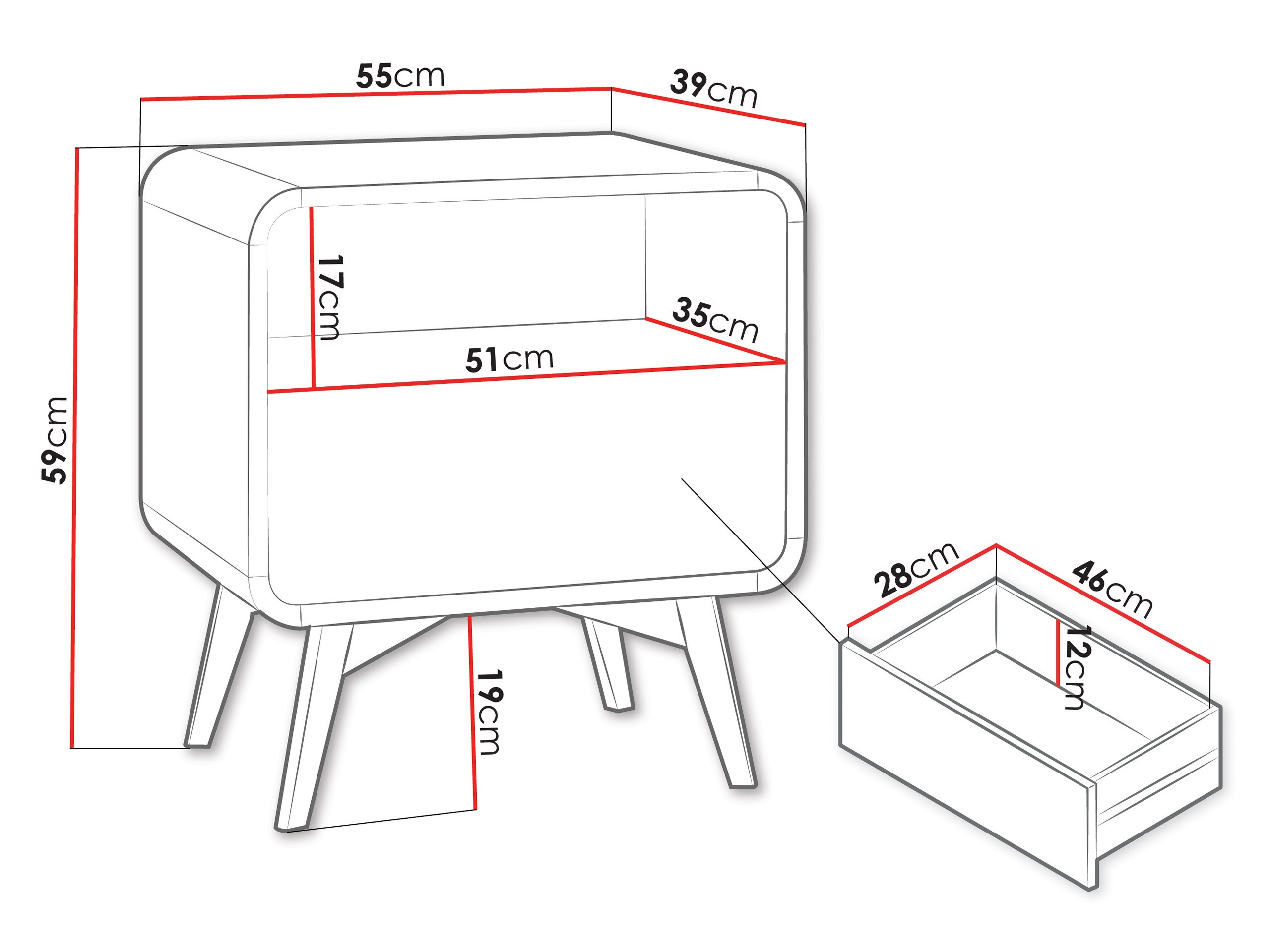 Table de chevet Focos