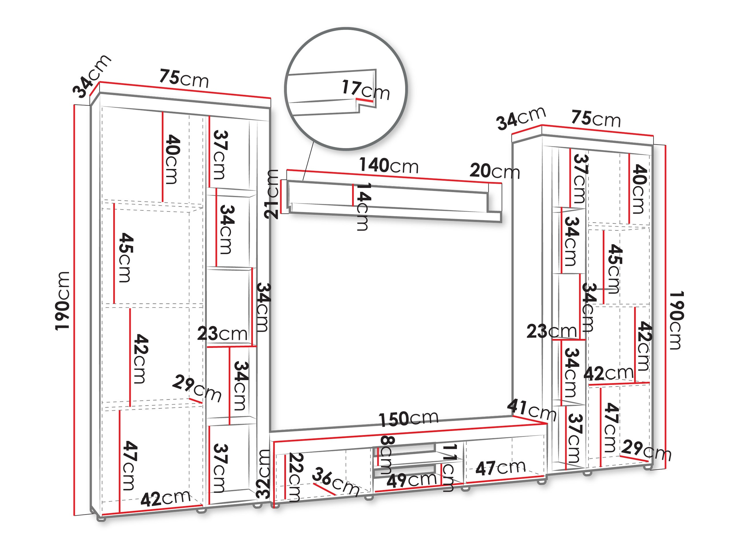 Ensemble de salon Tucson 107 (Blanc)