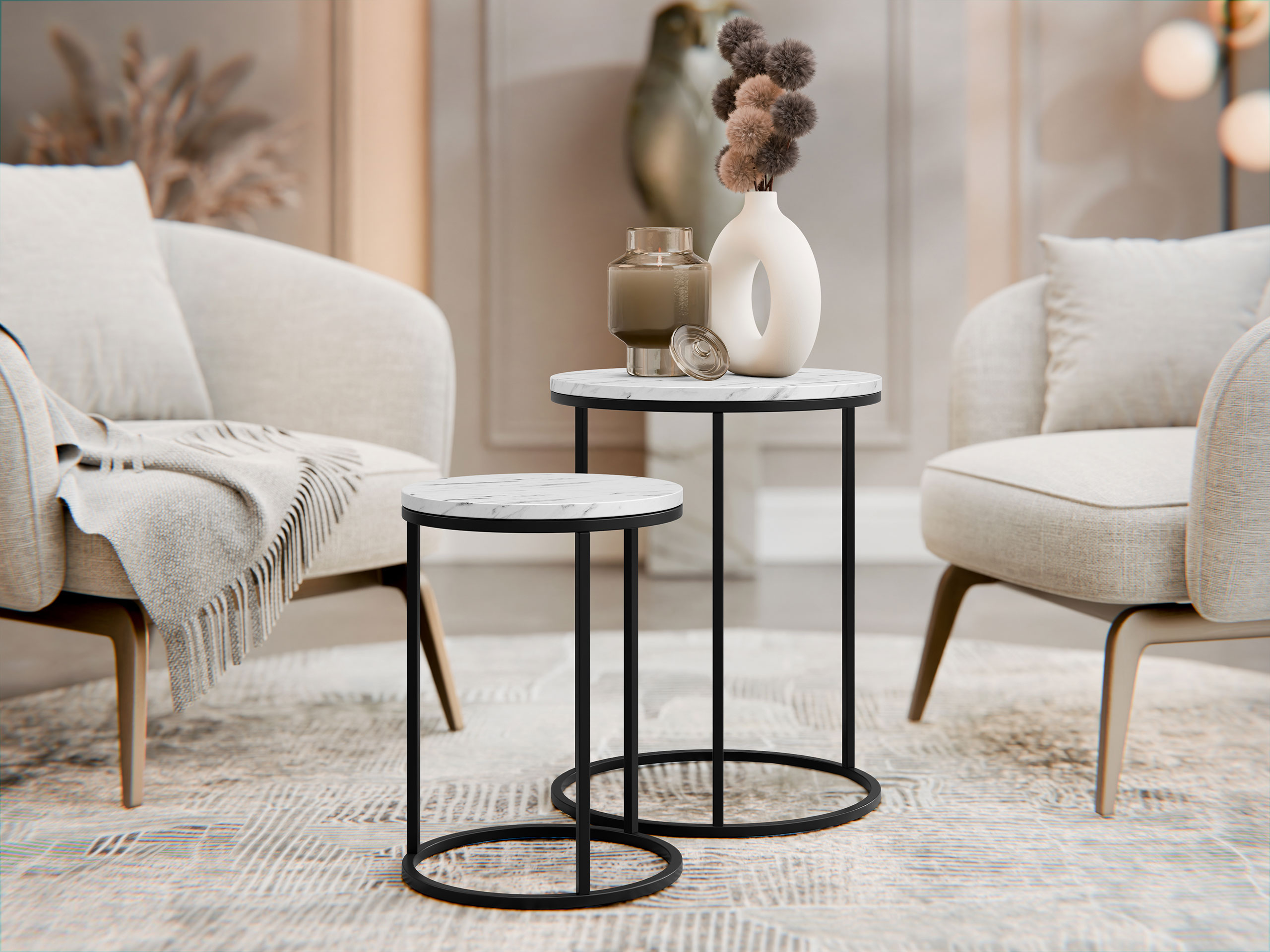 Ensemble de tables d'appoint Iter (Blanc)