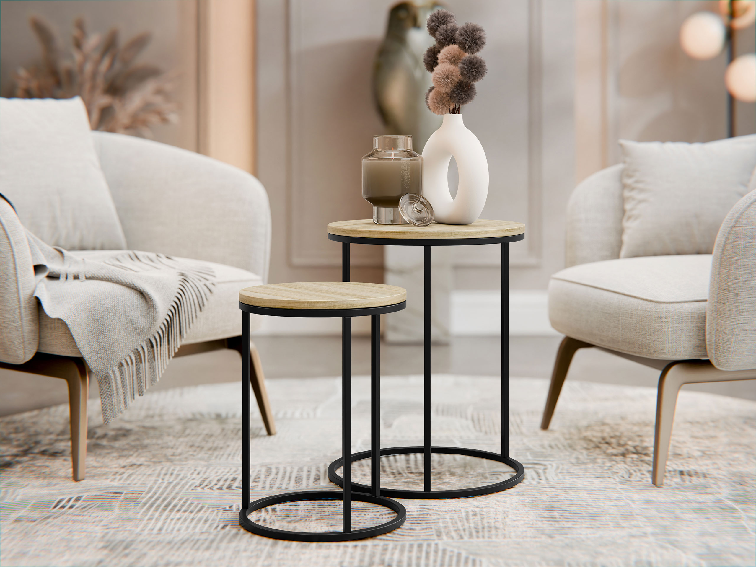 Ensemble de tables d'appoint Richardson 137 (Clair bois)