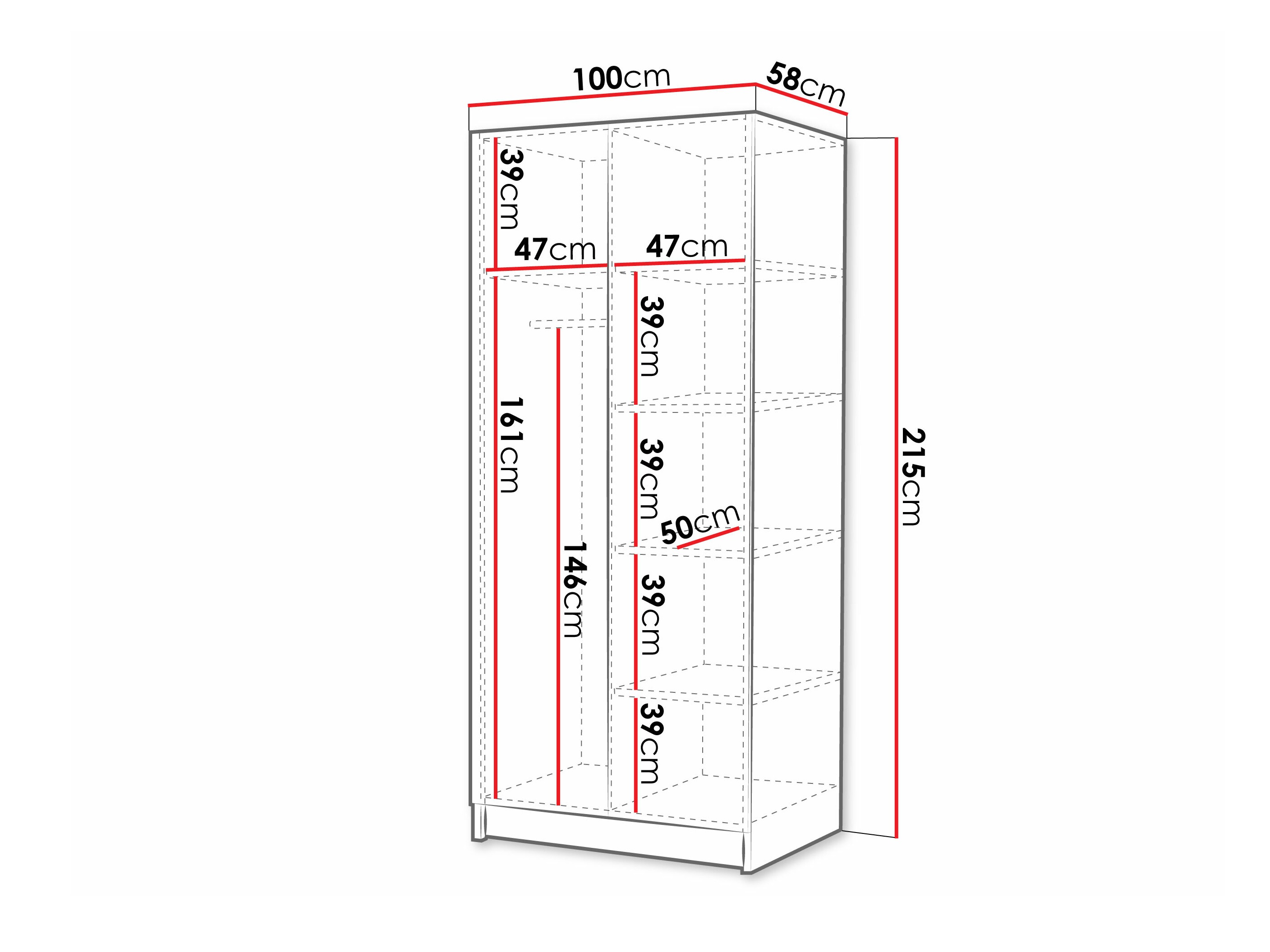Armoire Closico 195 (Cachemire + Doré)