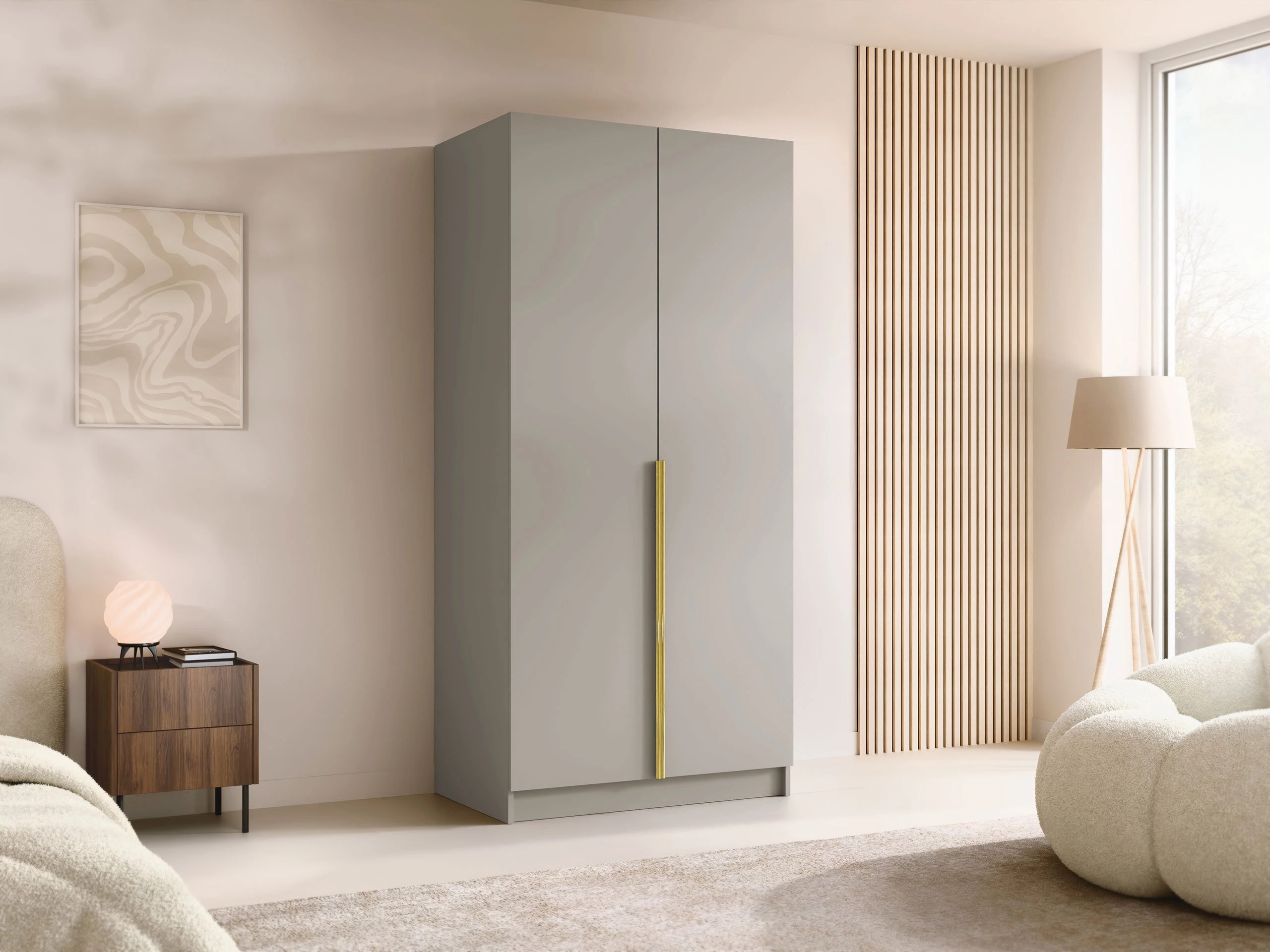 Armoire Closico 195 (Cachemire + Doré)