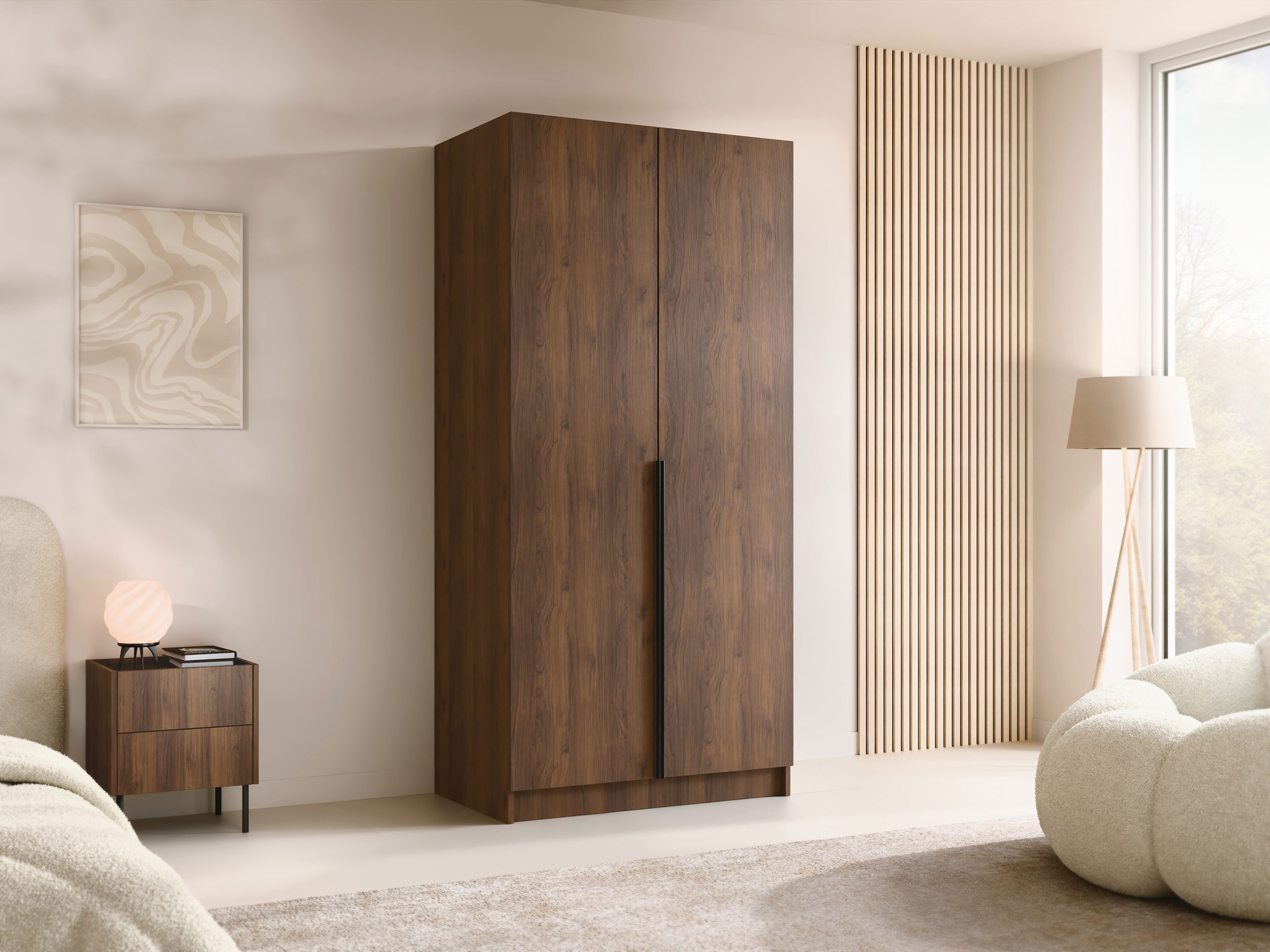 Armoire Closico Staton I (Noyer + Noir)
