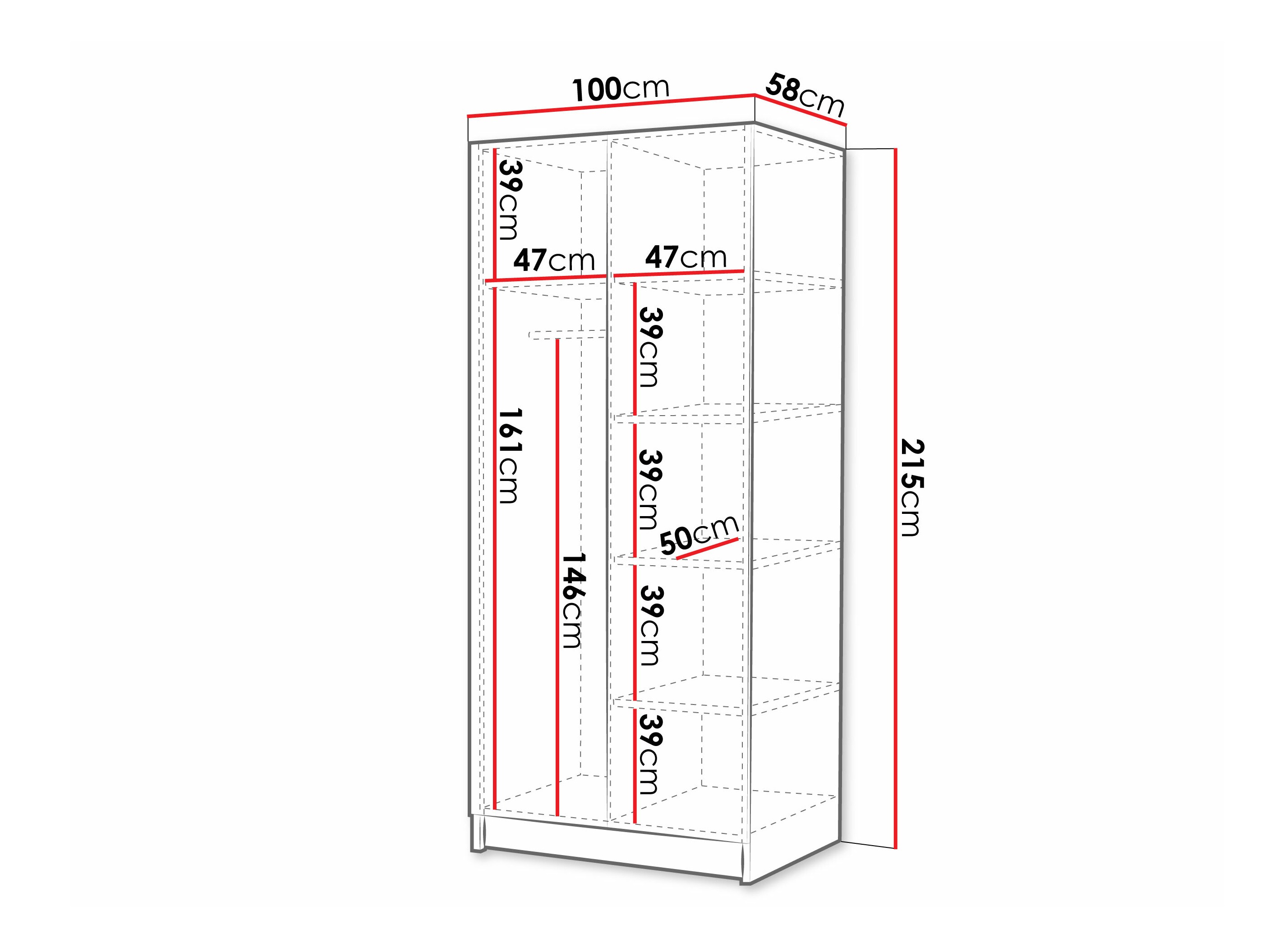 Armoire Closico Staton II (Noir)