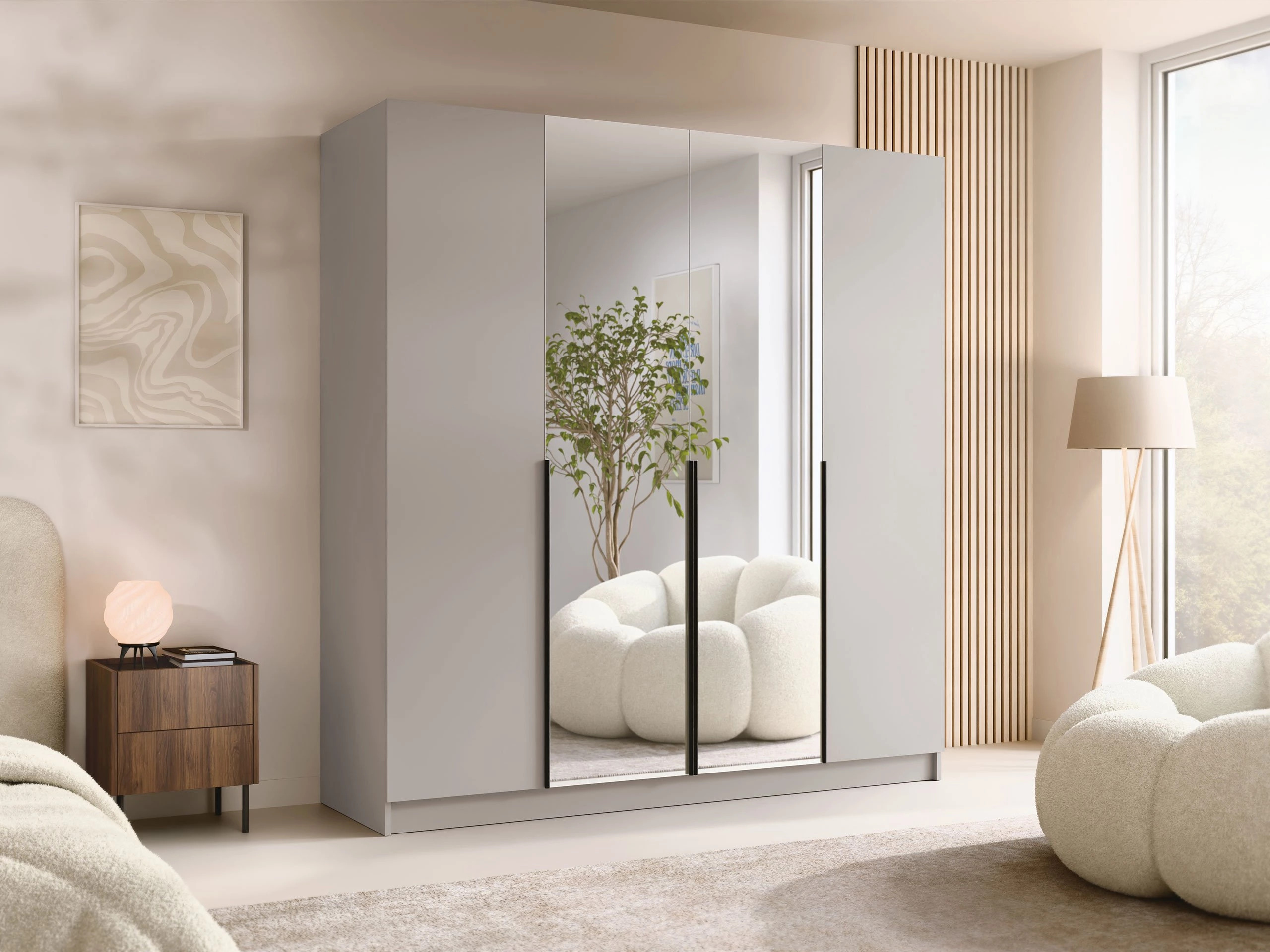 Armoire Closico 191 (Cachemire + Noir)