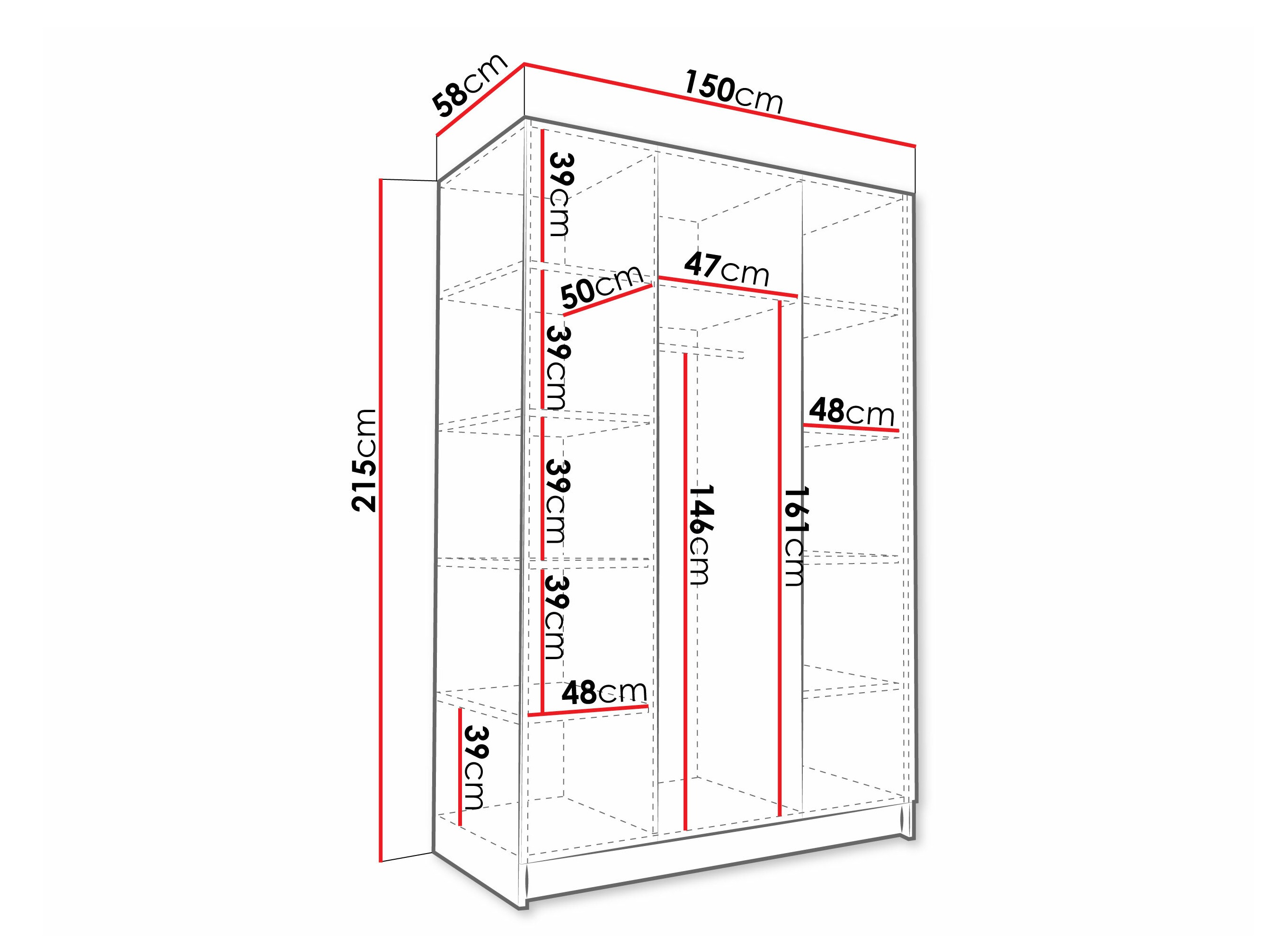Armoire Closico 197 (Cachemire + Doré)