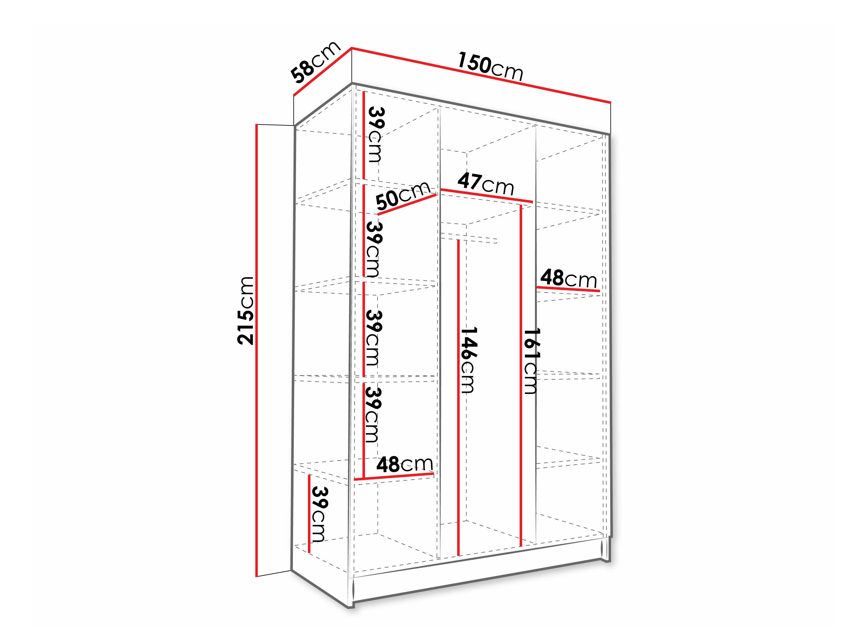 Armoire Closico Decoron I (Blanc + Blanc brillant)