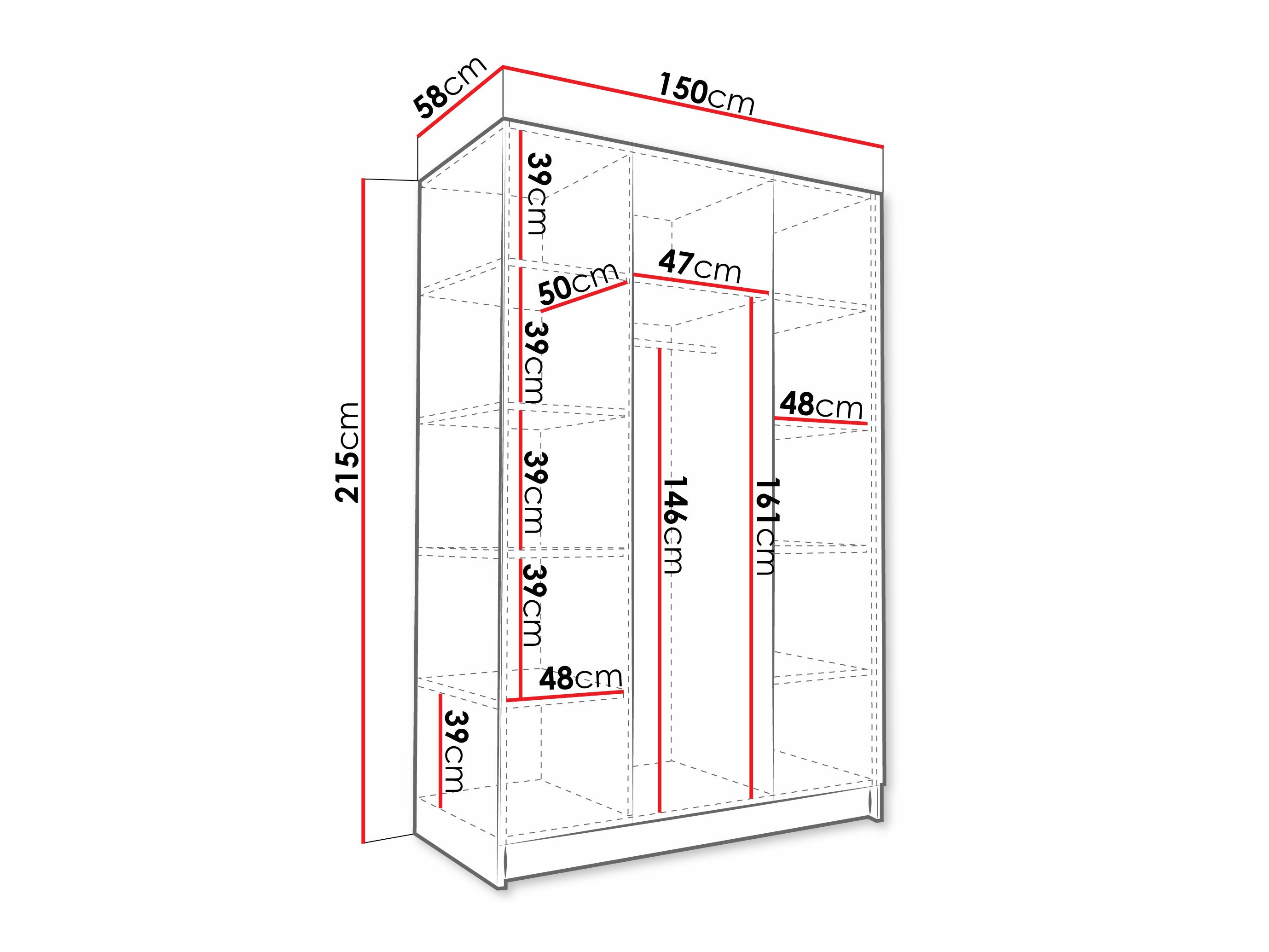 Armoire Closico Decoron I (Blanc + Noir)