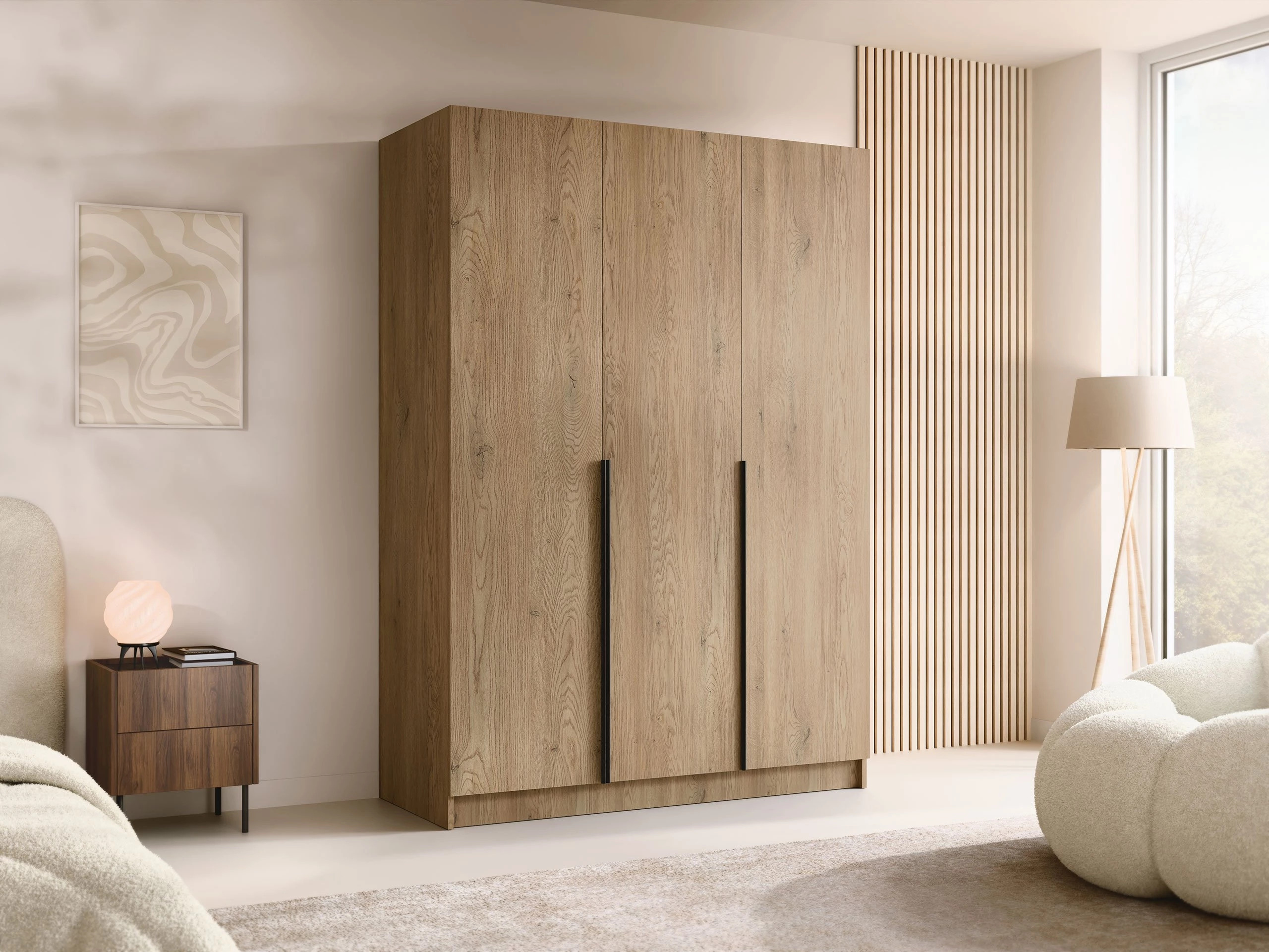 Armoire Closico Decoron I (Clair bois + Noir)