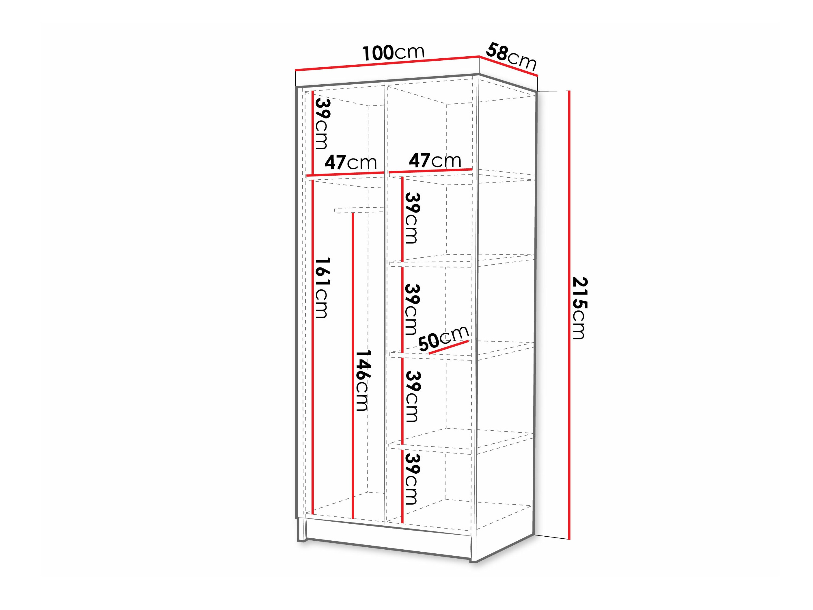 Armoire Closico Staton III (Noir)
