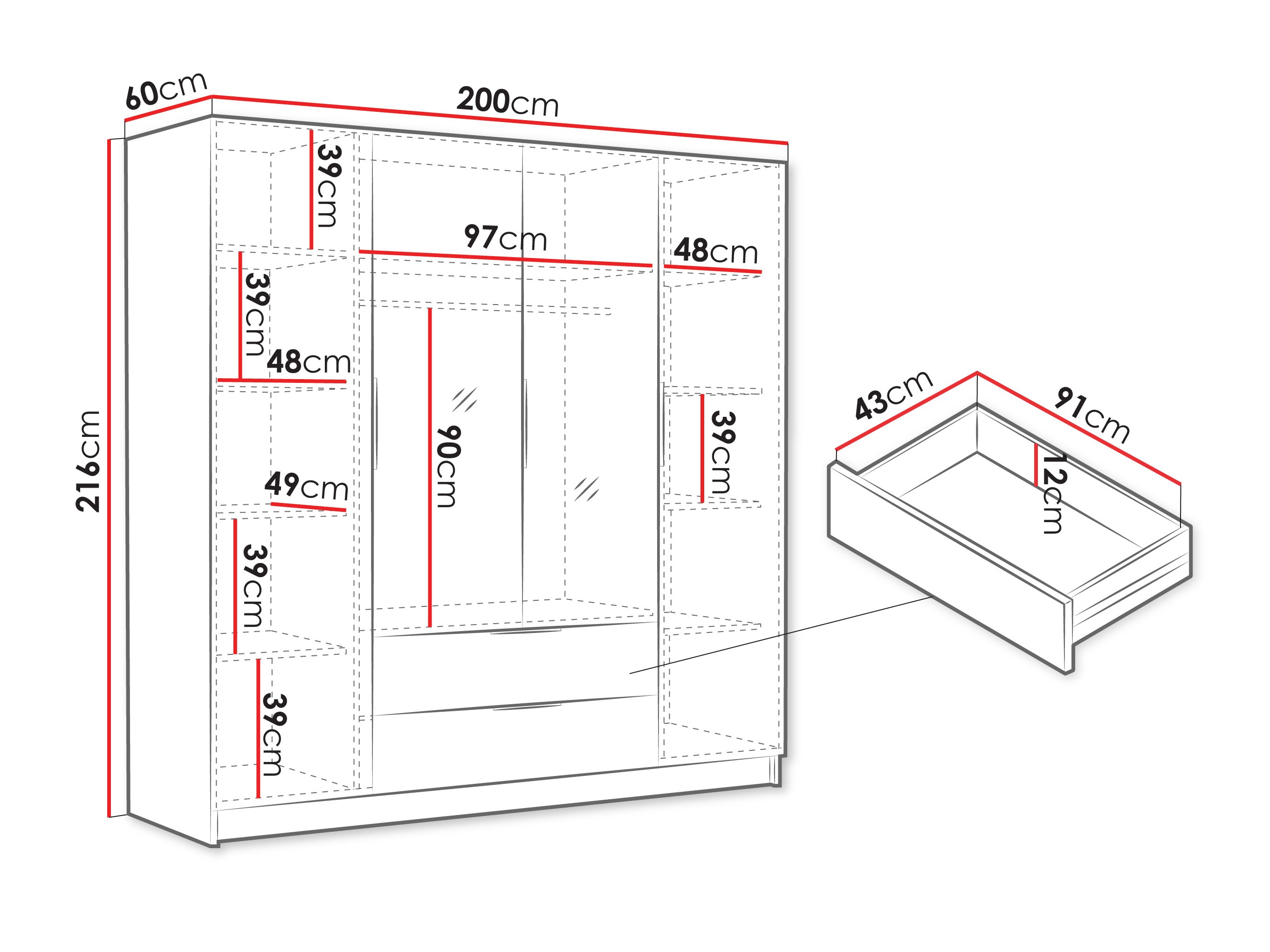 Armoire Closico Cadron II (Blanc)