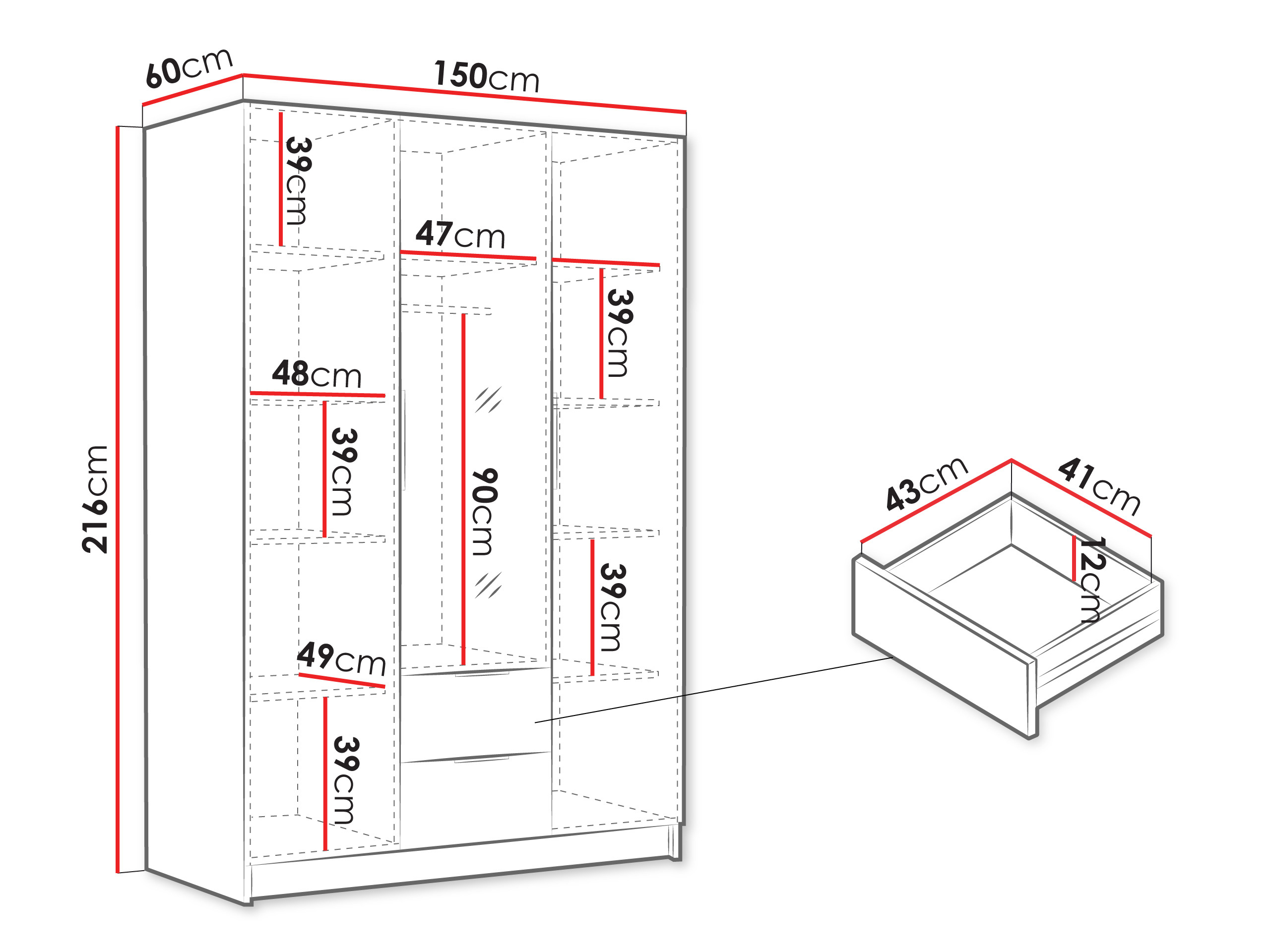 Armoire Closico Calvron II (Blanc)