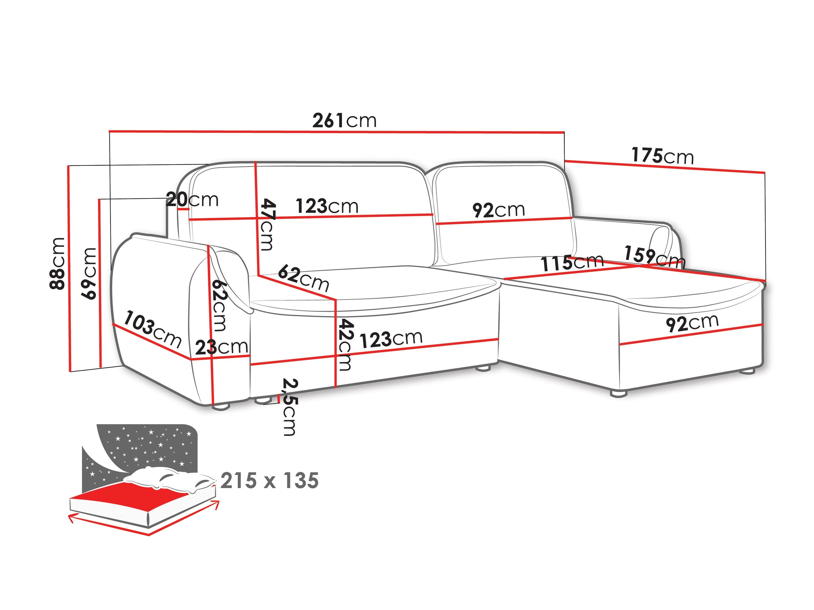 Canapé d'angle Luces (Cruz 79)