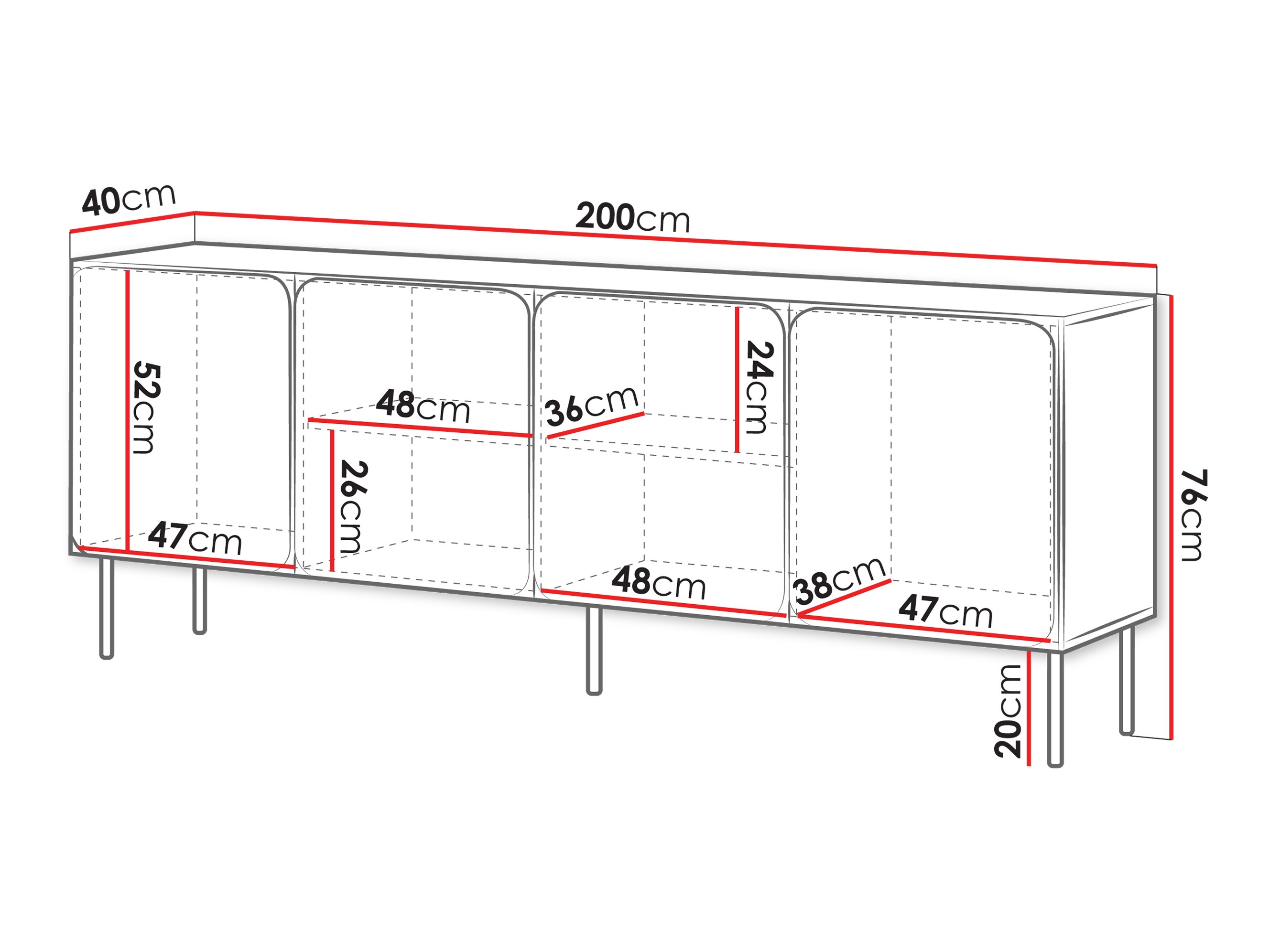 Buffet Fentore 100 (Rouge)