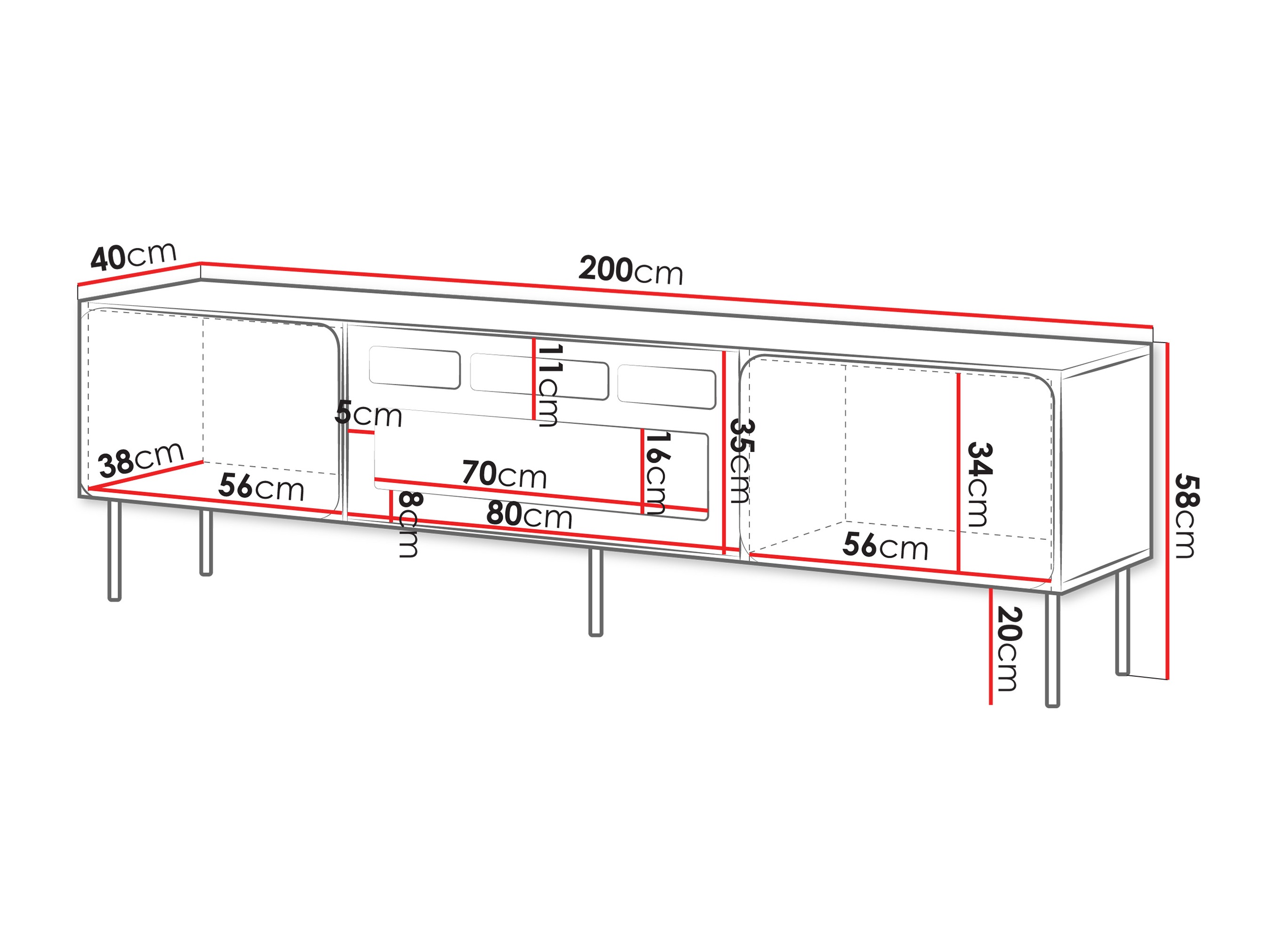 Meuble TV Fentore 104 (Cachemire)