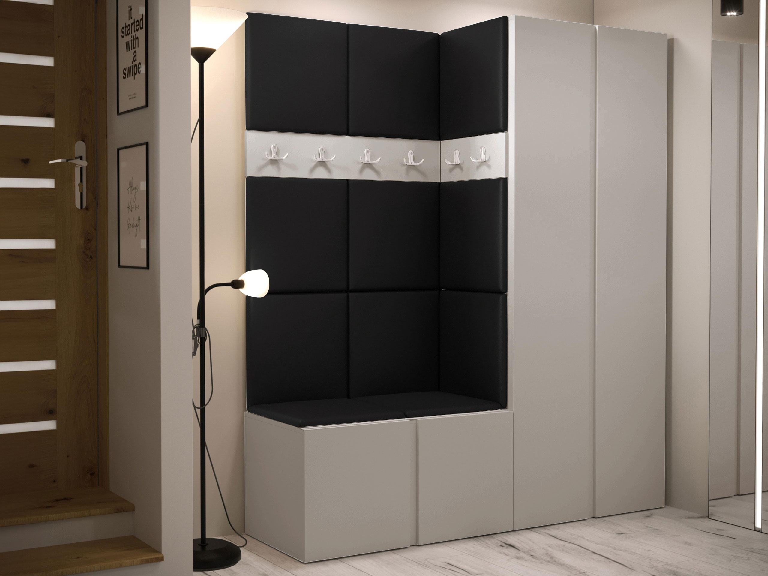 Meuble d'entrée Pinis III (Faux cuir Soft 011)