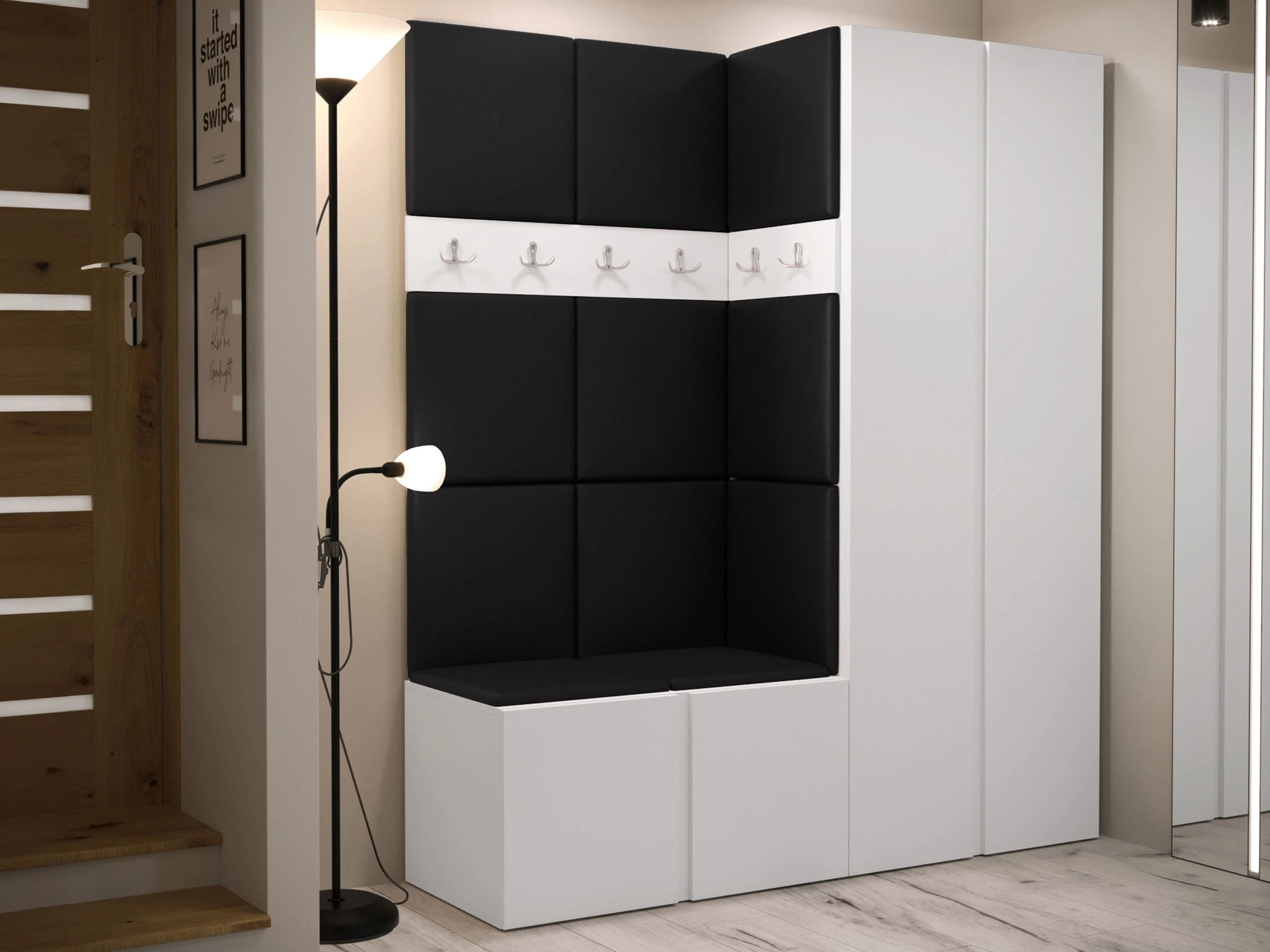Meuble d'entrée Pinis III (Faux cuir Soft 011)
