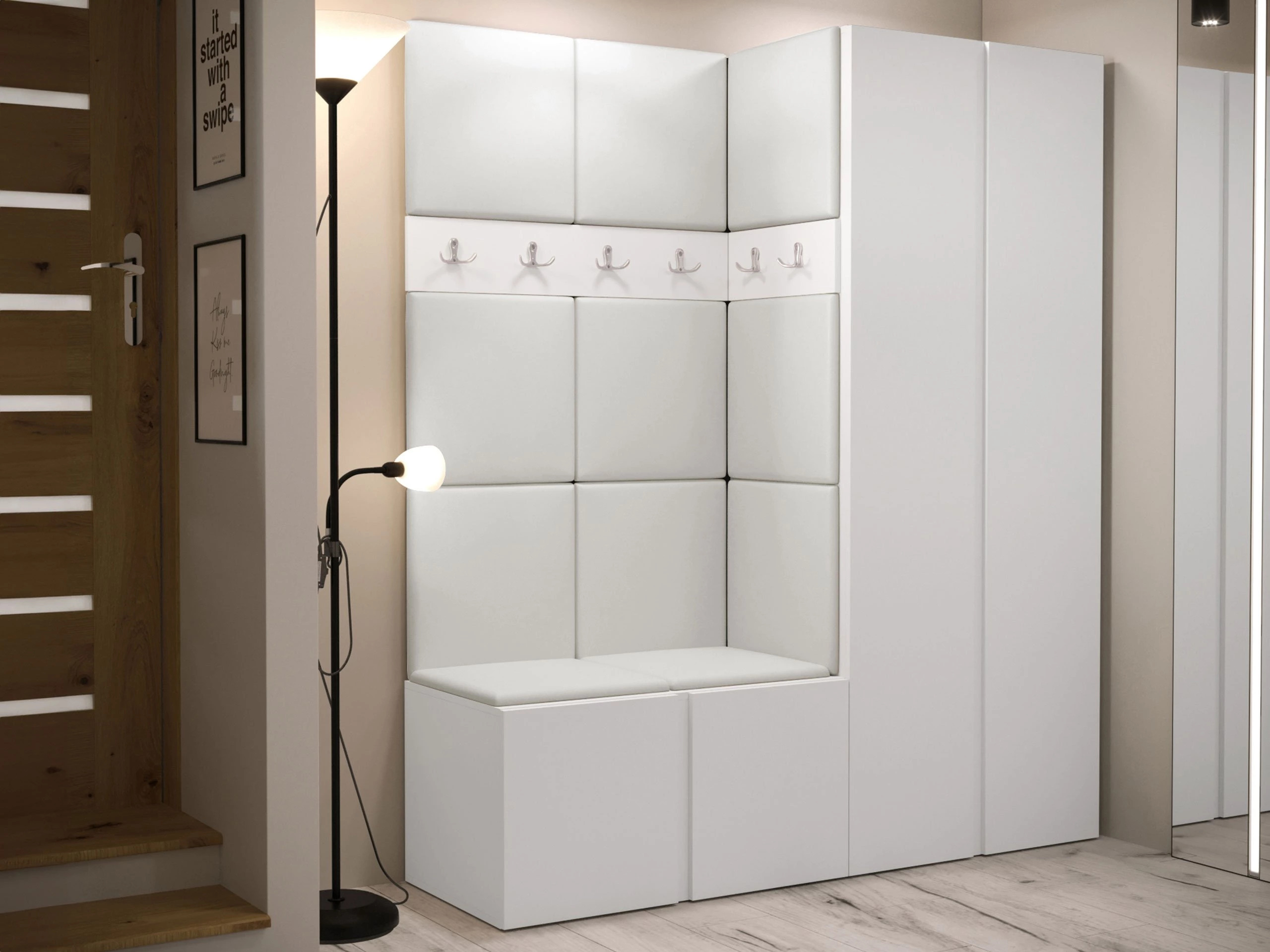 Meuble d'entrée Pinis III (Faux cuir Soft 017)