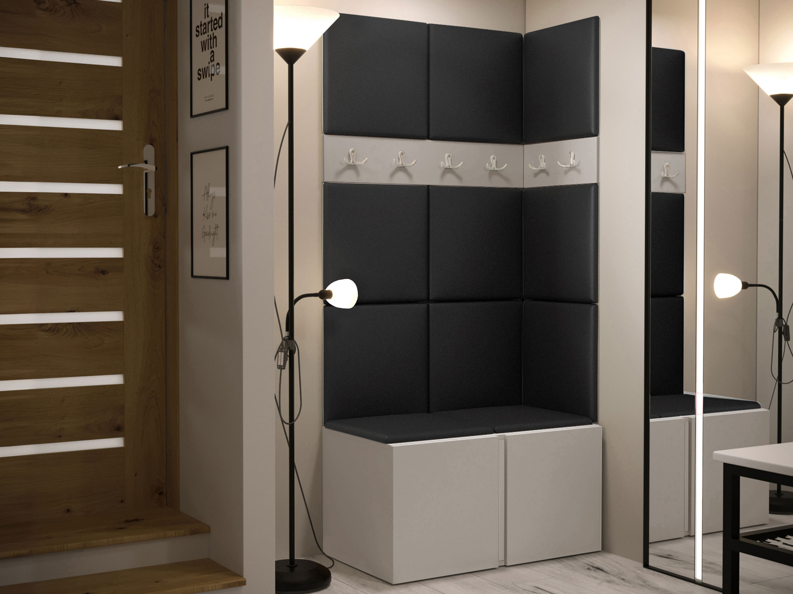 Meuble d'entrée Pinis I (Faux cuir Soft 011)