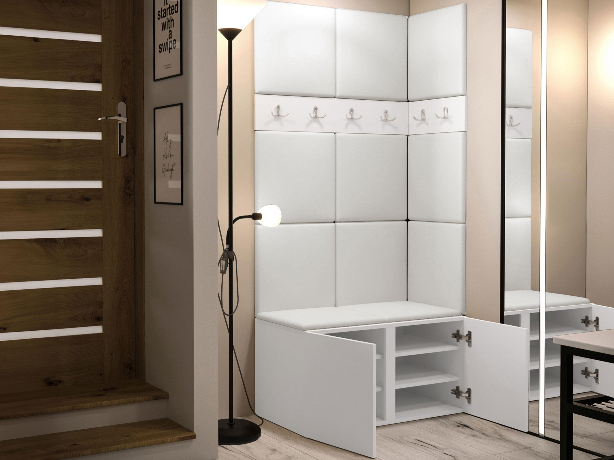 Meuble d'entrée Pinis I (Faux cuir Soft 017)