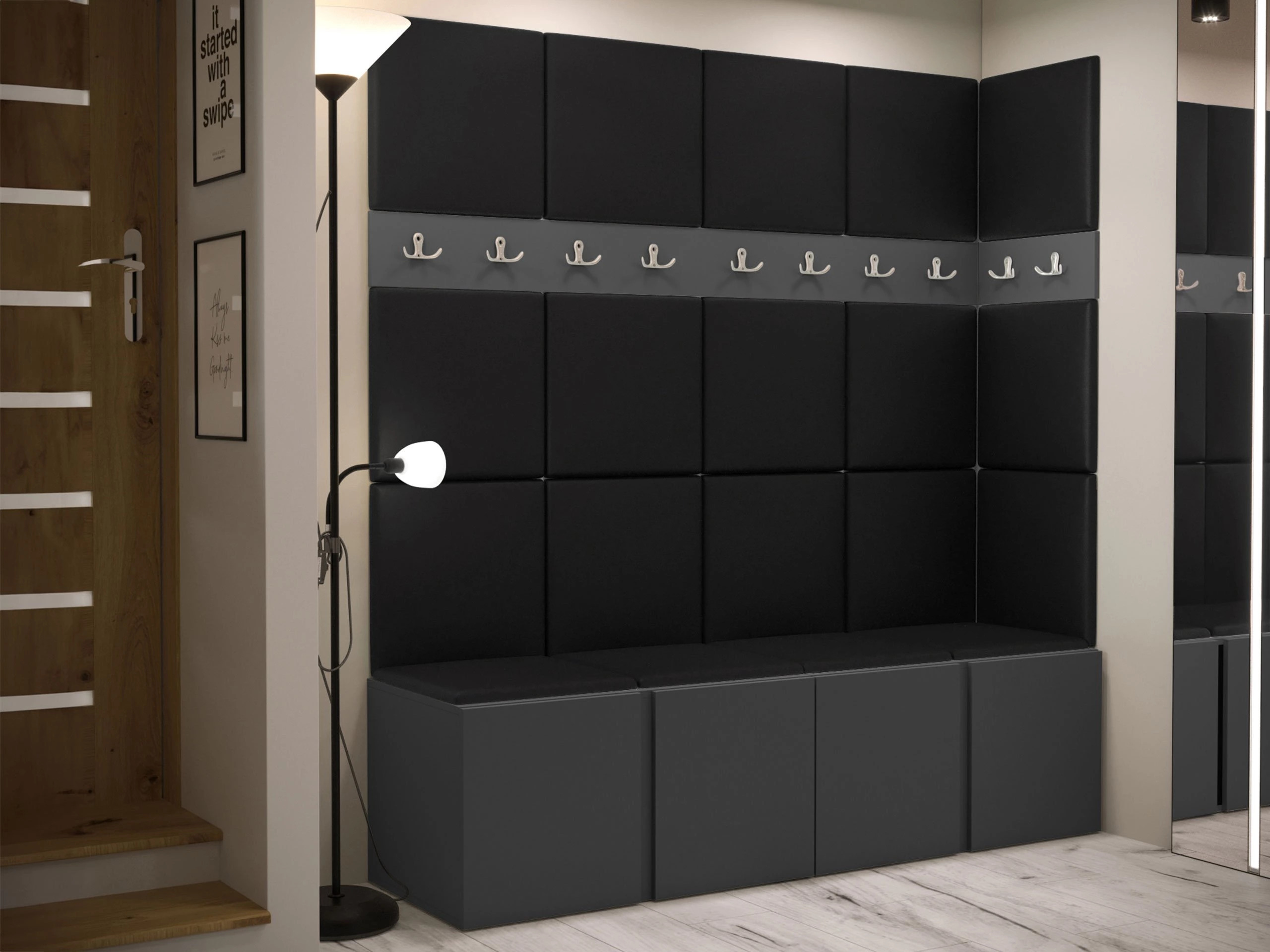 Meuble d'entrée Pinis II (Faux cuir Soft 011)