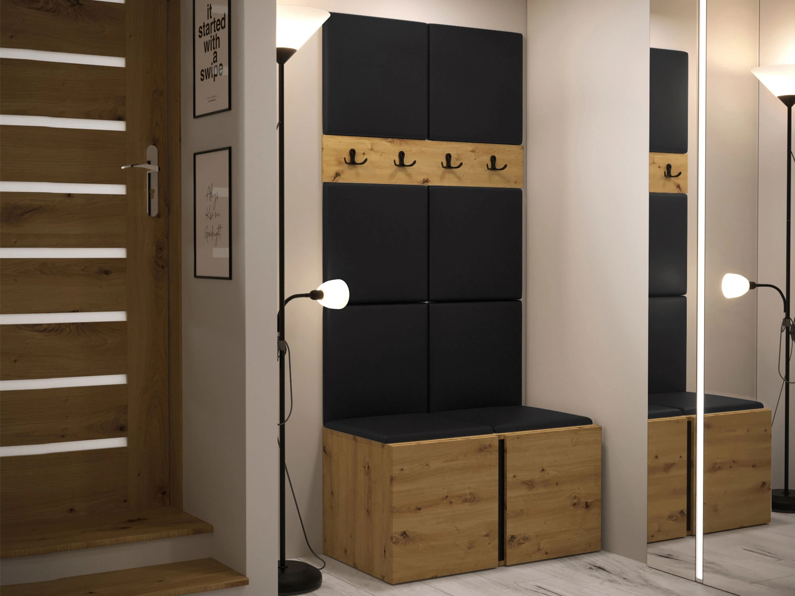 Meuble d'entrée Pinis IV (Chêne Artisan)