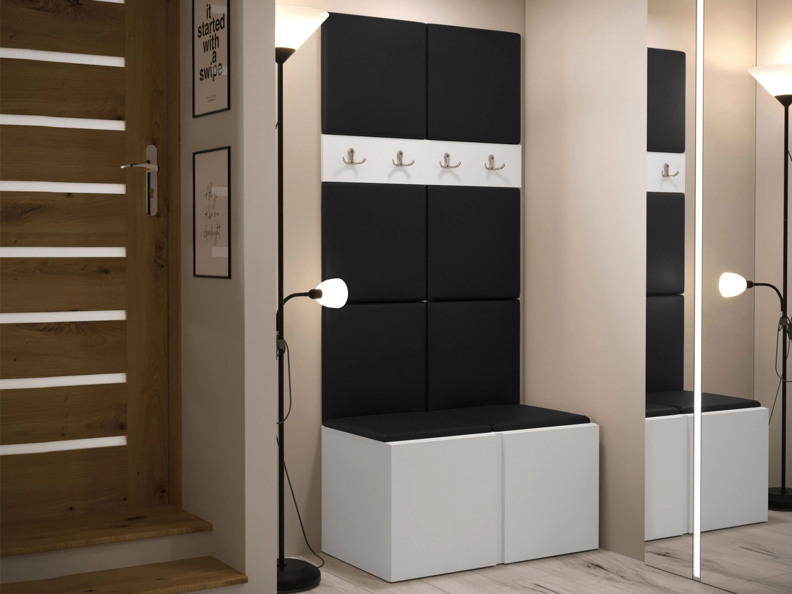 Meuble d'entrée Pinis IV (Faux cuir Soft 011)