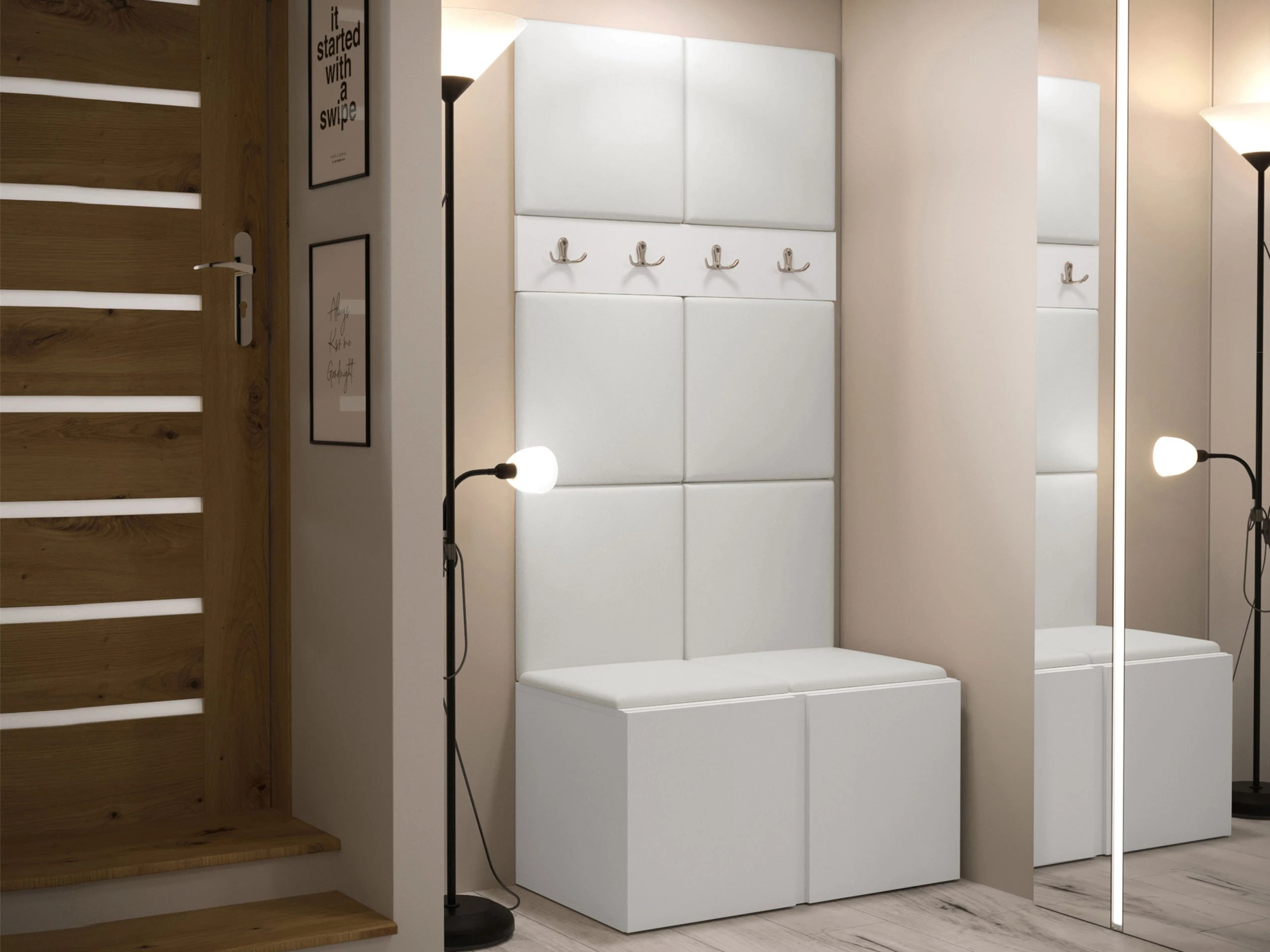 Meuble d'entrée Pinis IV (Faux cuir Soft 017)