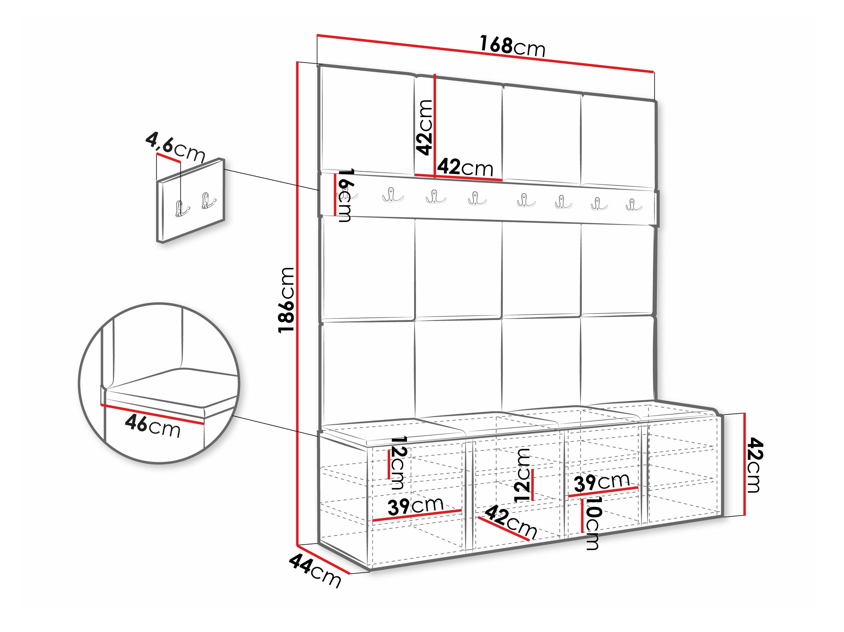 Meuble d'entrée Hartford 268 (Manila 02)