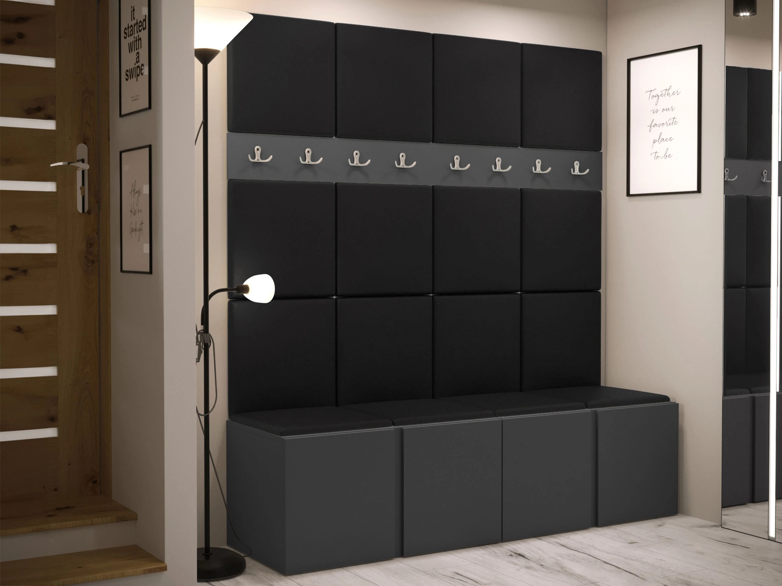 Meuble d'entrée Pinis V (Faux cuir Soft 011)