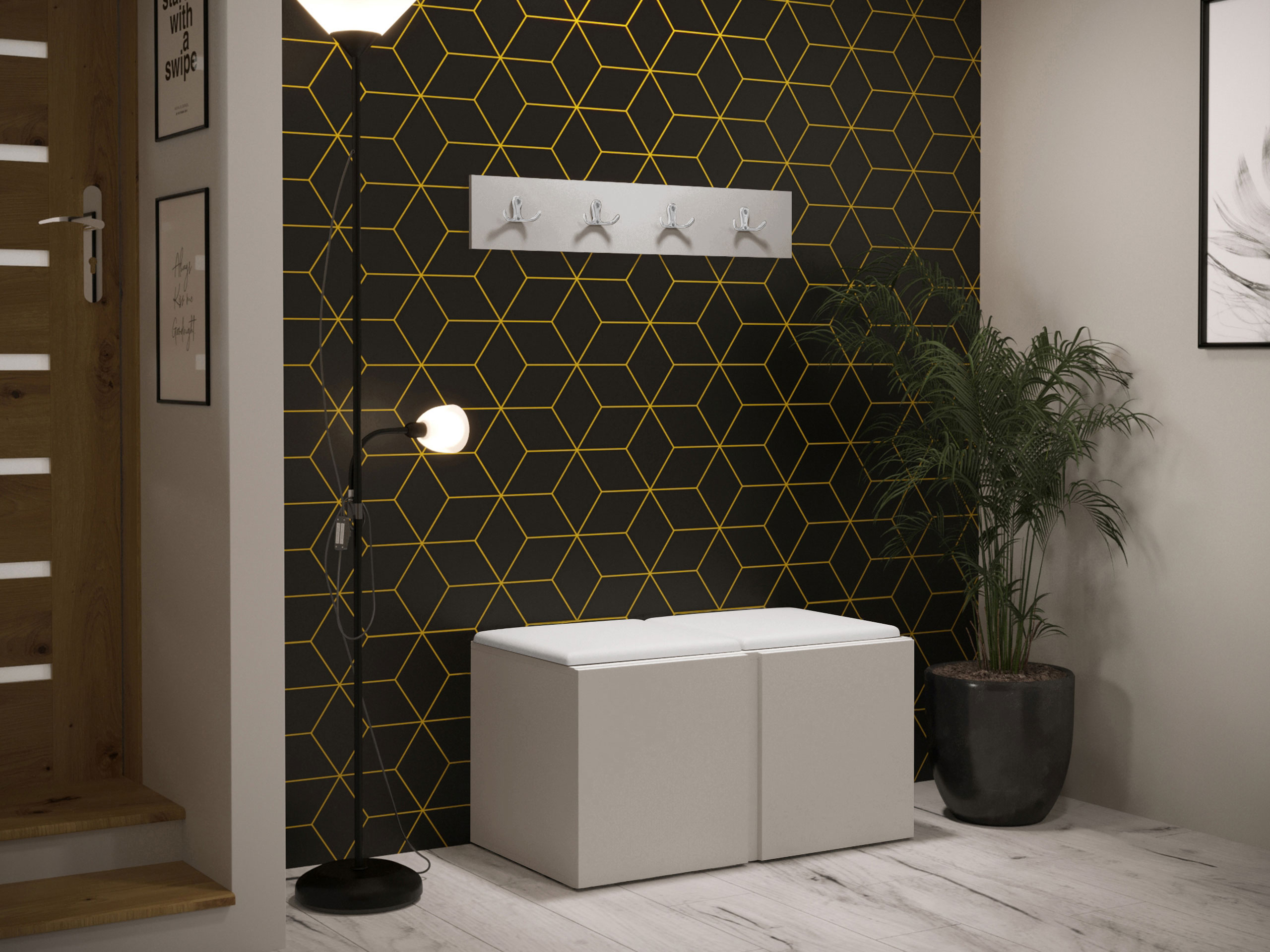 Meuble d'entrée Pinis VI (Faux cuir Soft 017)