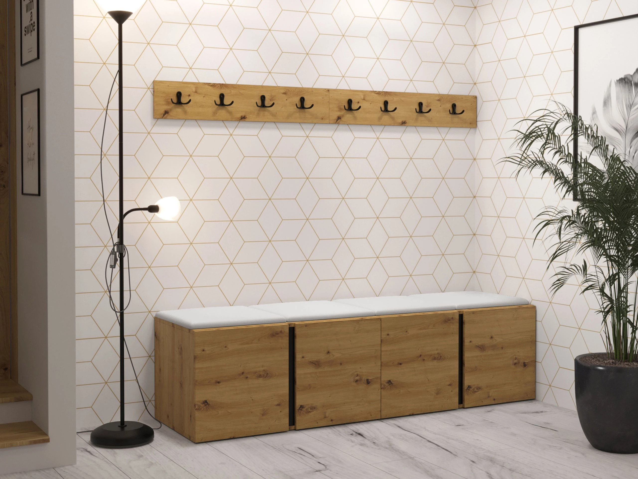 Meuble d'entrée Pinis VII (Faux cuir Soft 017)