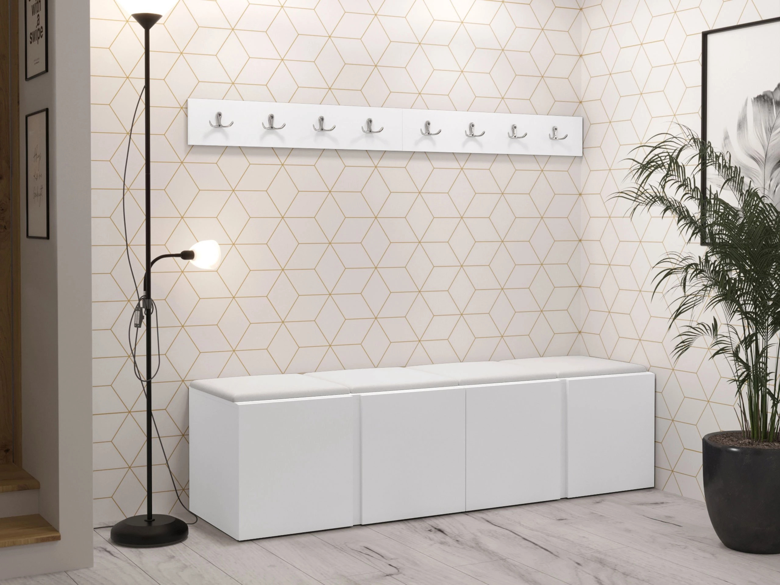 Meuble d'entrée Pinis VII (Faux cuir Soft 017)