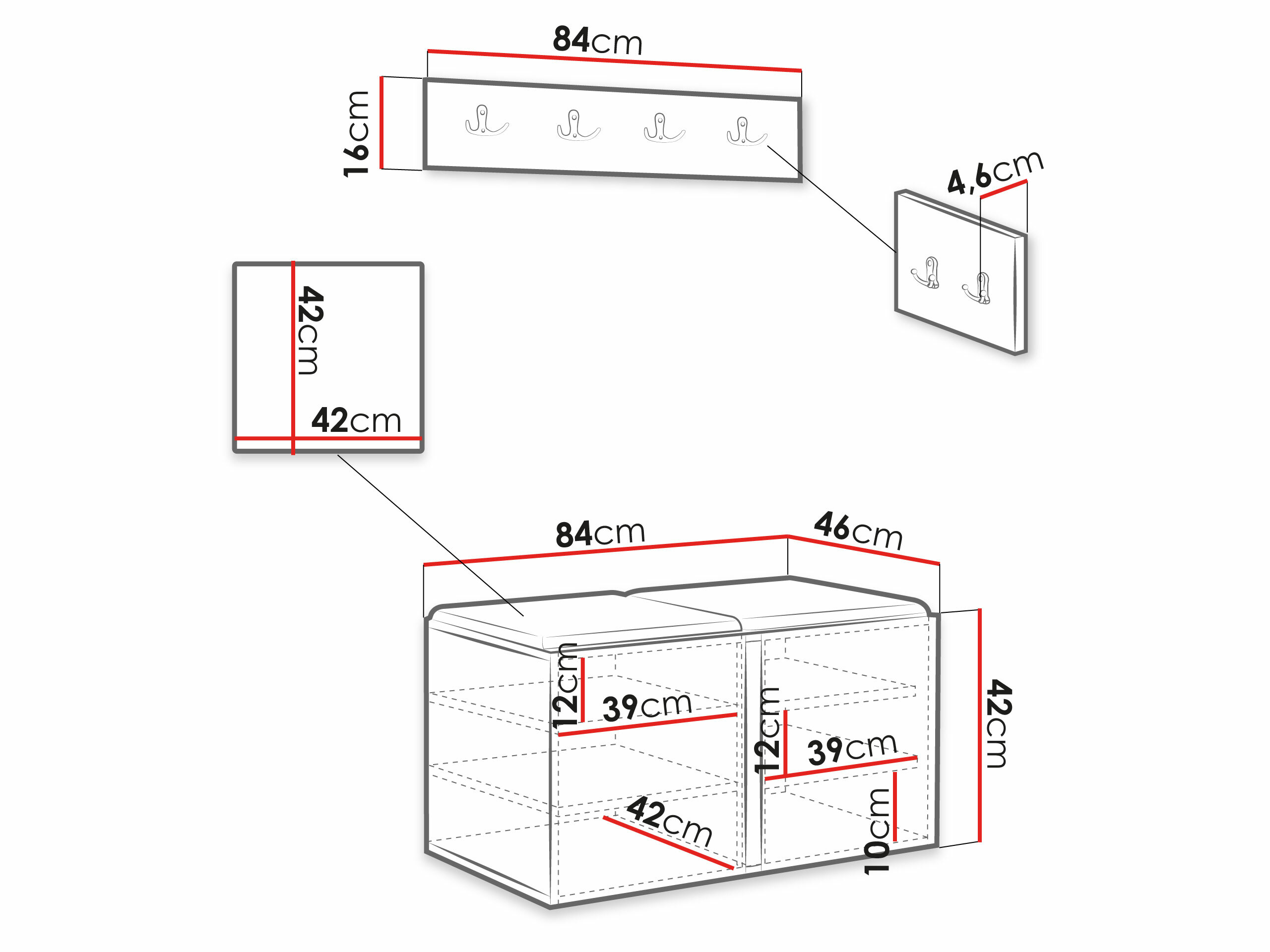 Meuble d'entrée Hartford 275 (Manila 02)