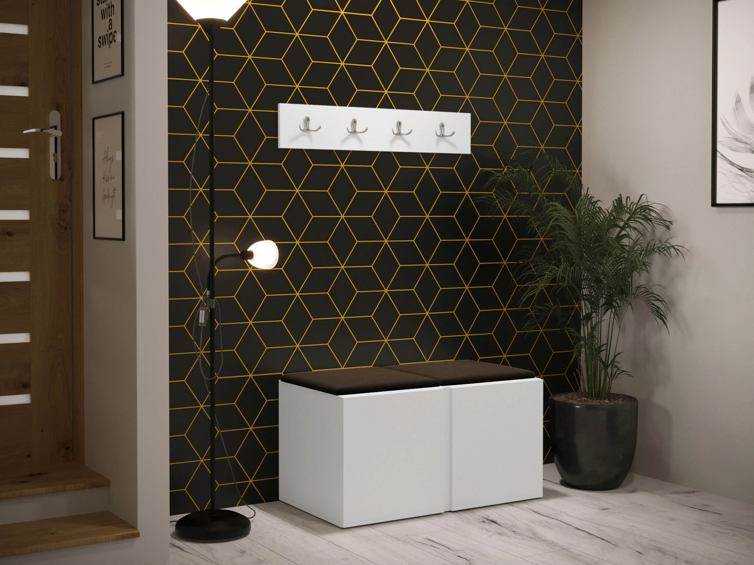 Meuble d'entrée Pinis VI (Blanc)