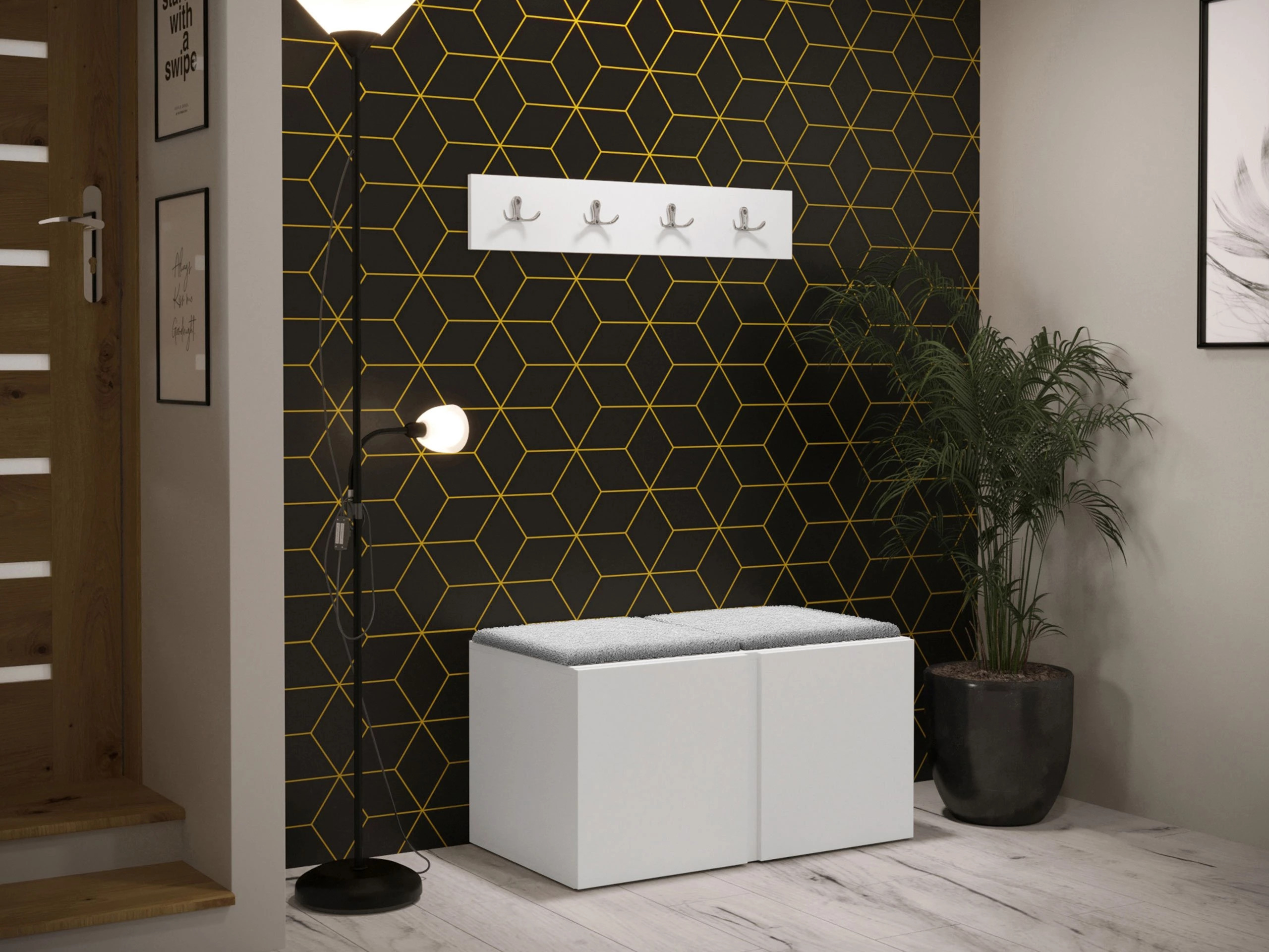 Meuble d'entrée Pinis VI (Blanc)