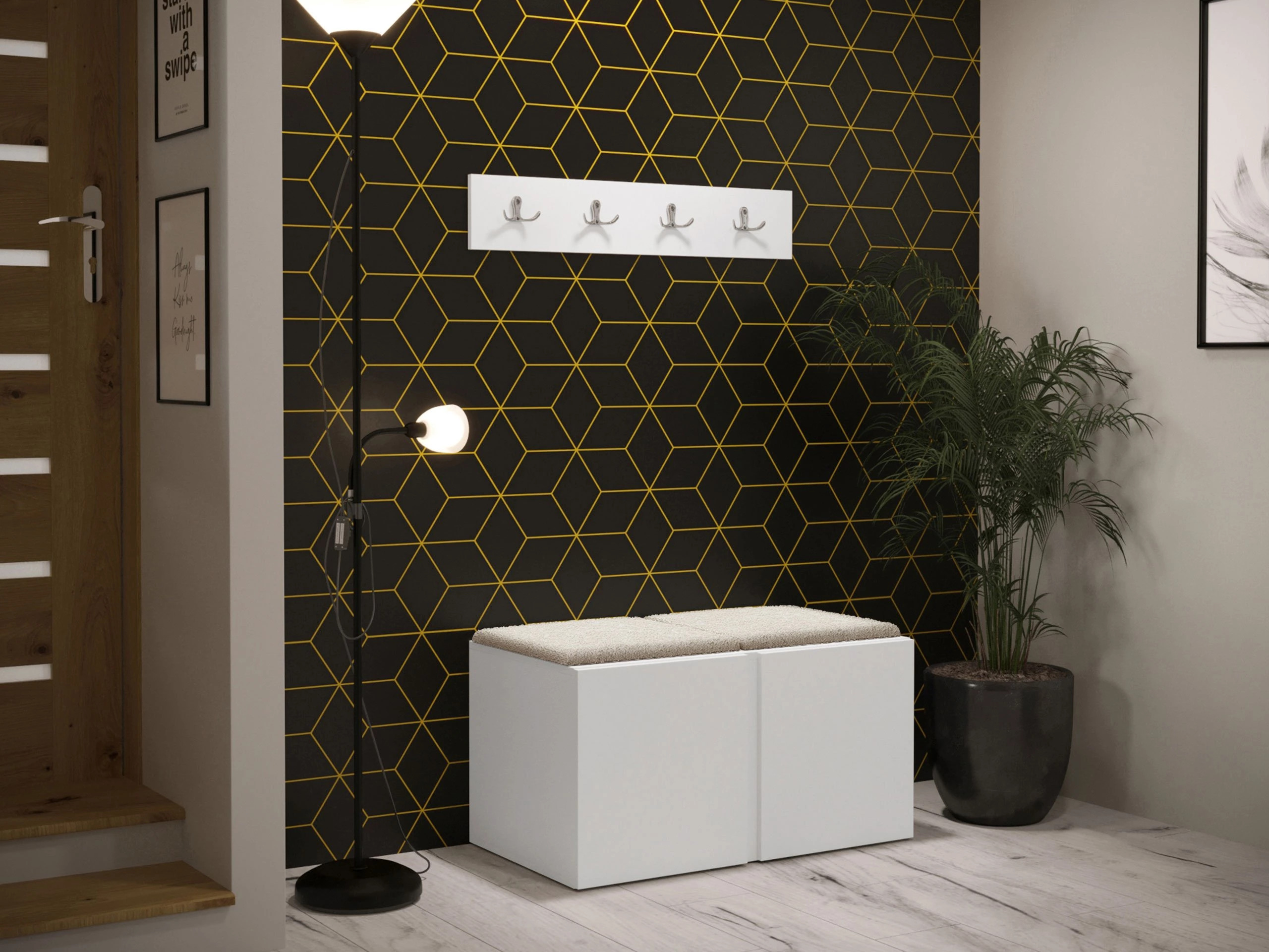 Meuble d'entrée Pinis VI (Blanc)